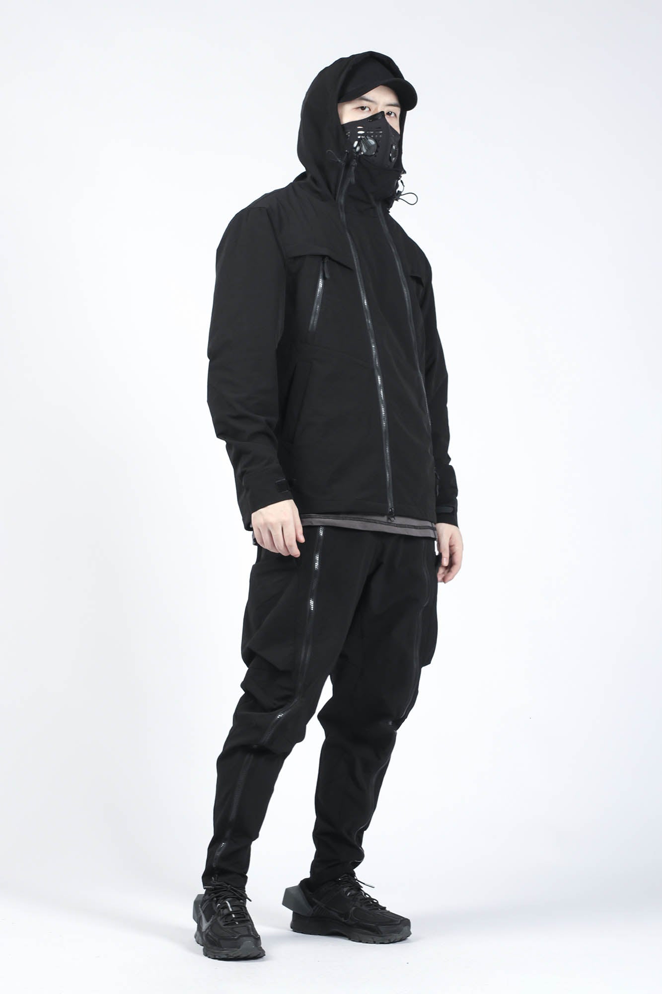 SILENSTORM Asymmetrical Multi-Zip Hooded Jacket-Jacket-S-Free Shipping Leatheretro