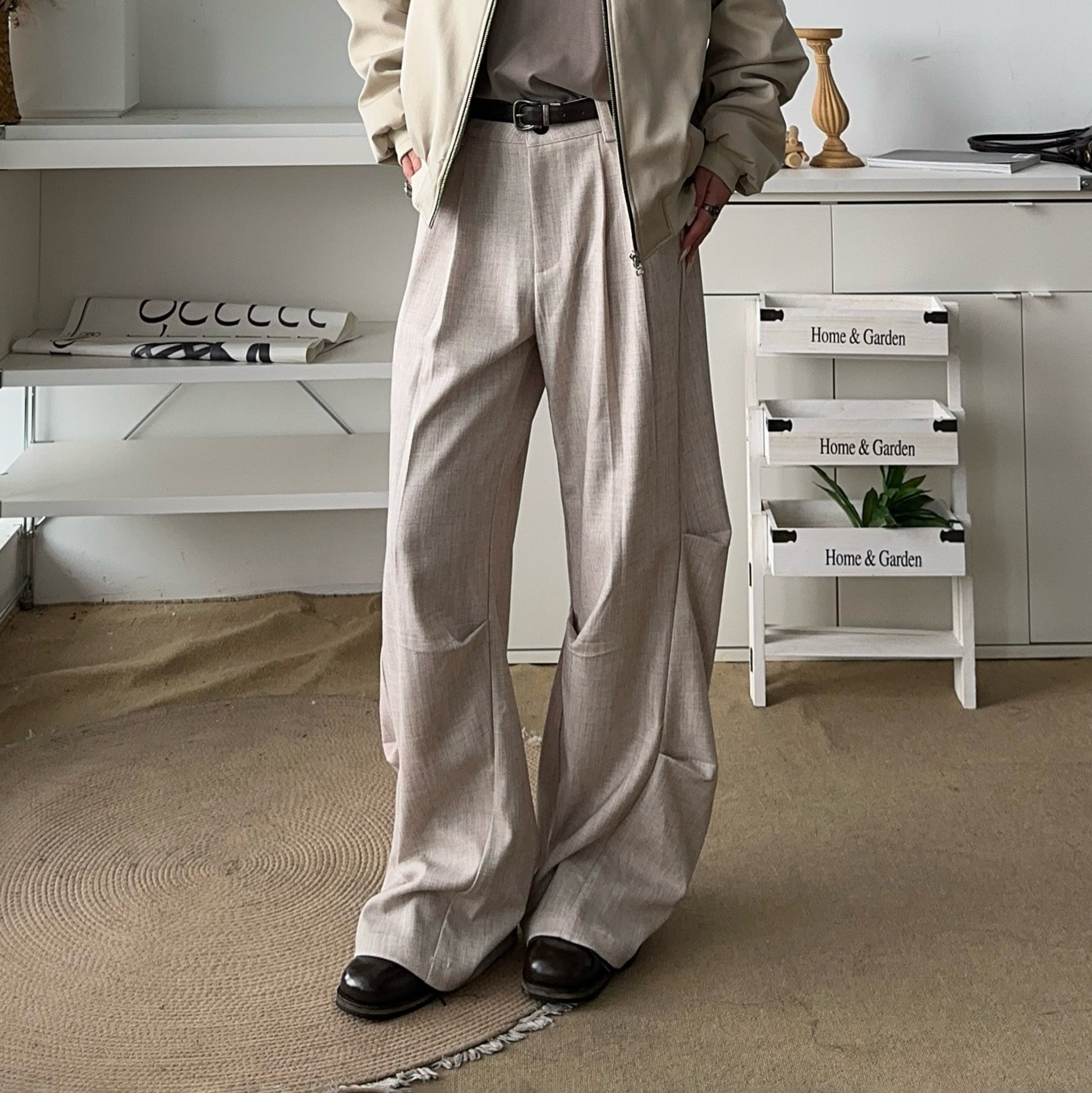 OKAYTHXBYE Geometric Multi-Pleated Trousers-Pants-S-Black-Free Shipping Leatheretro