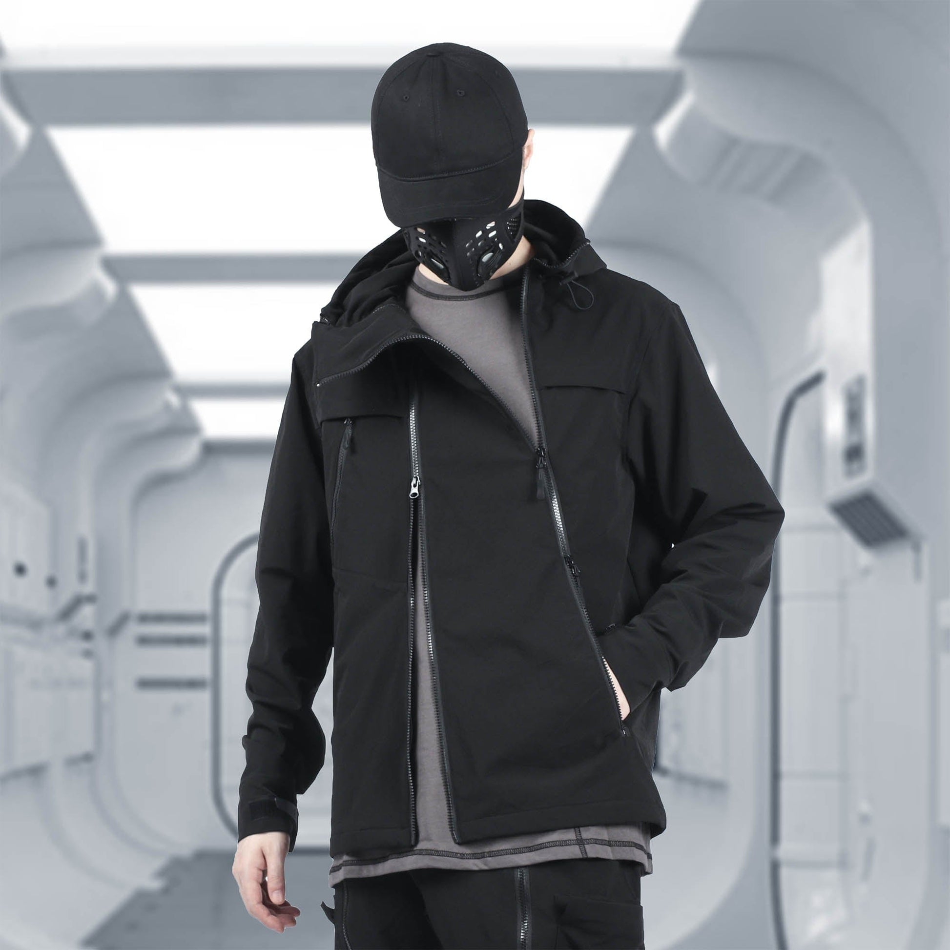 SILENSTORM Asymmetrical Multi-Zip Hooded Jacket-Jacket-S-Free Shipping Leatheretro