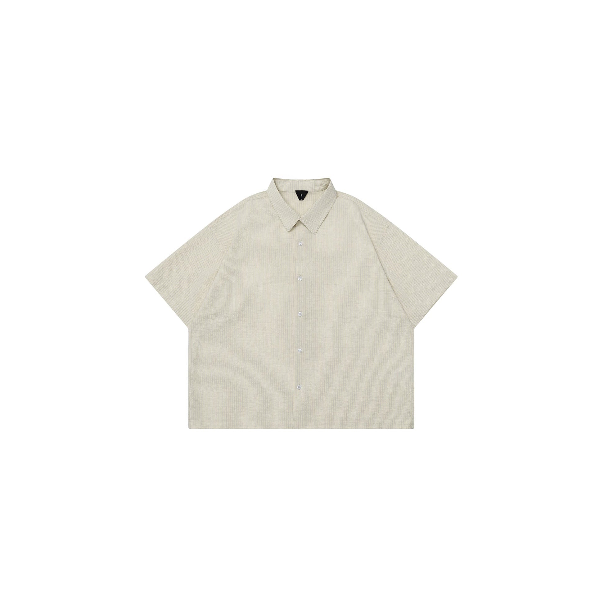 OVDY Striped Seersucker Half Shirt-Half shirt-S-Free Shipping Leatheretro