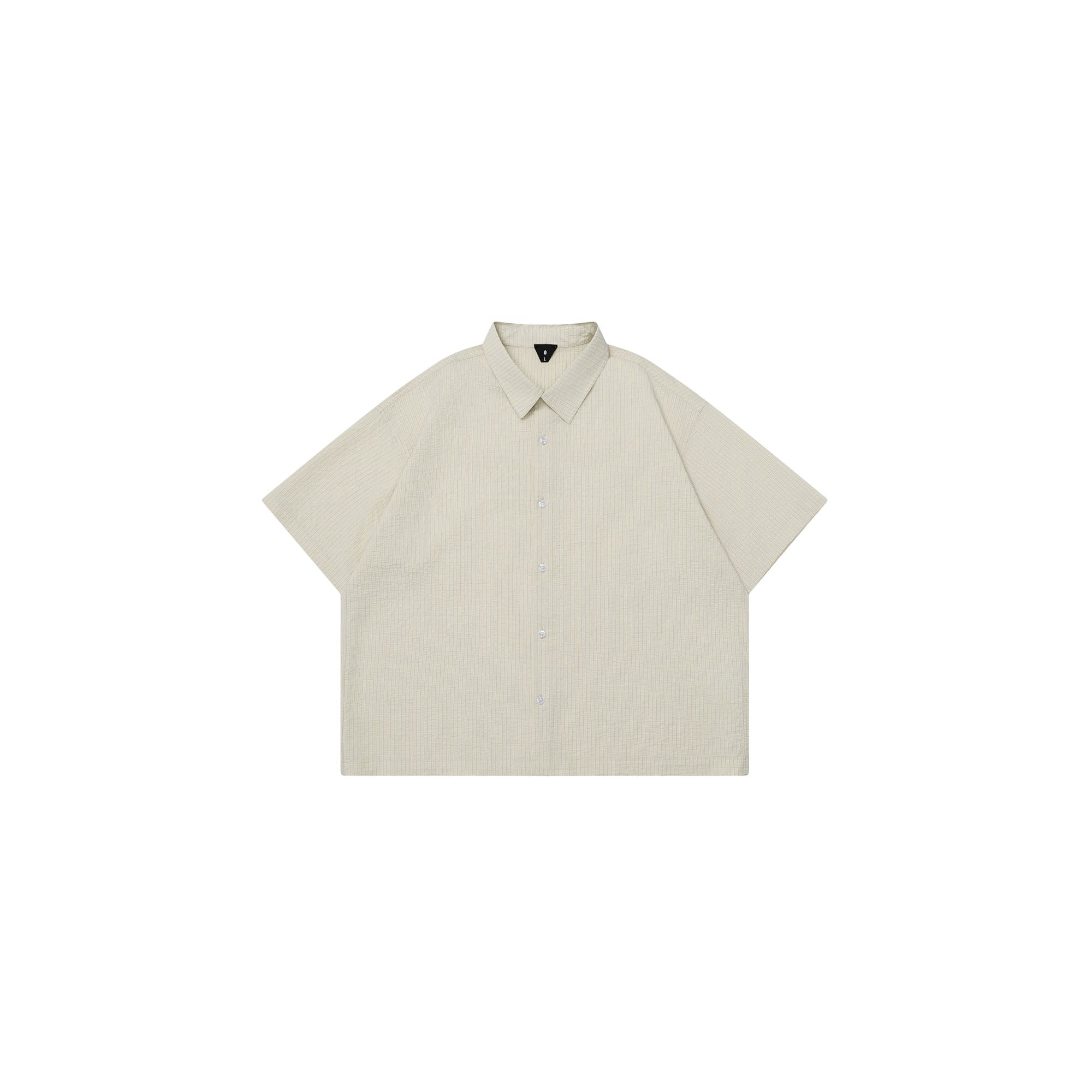 OVDY Striped Seersucker Half Shirt-Half shirt-S-Free Shipping Leatheretro
