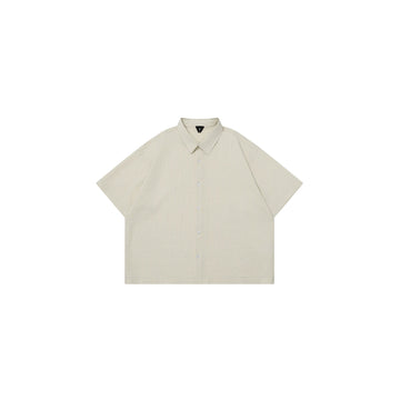 OVDY Striped Seersucker Half Shirt-Half shirt-S-Free Shipping Leatheretro