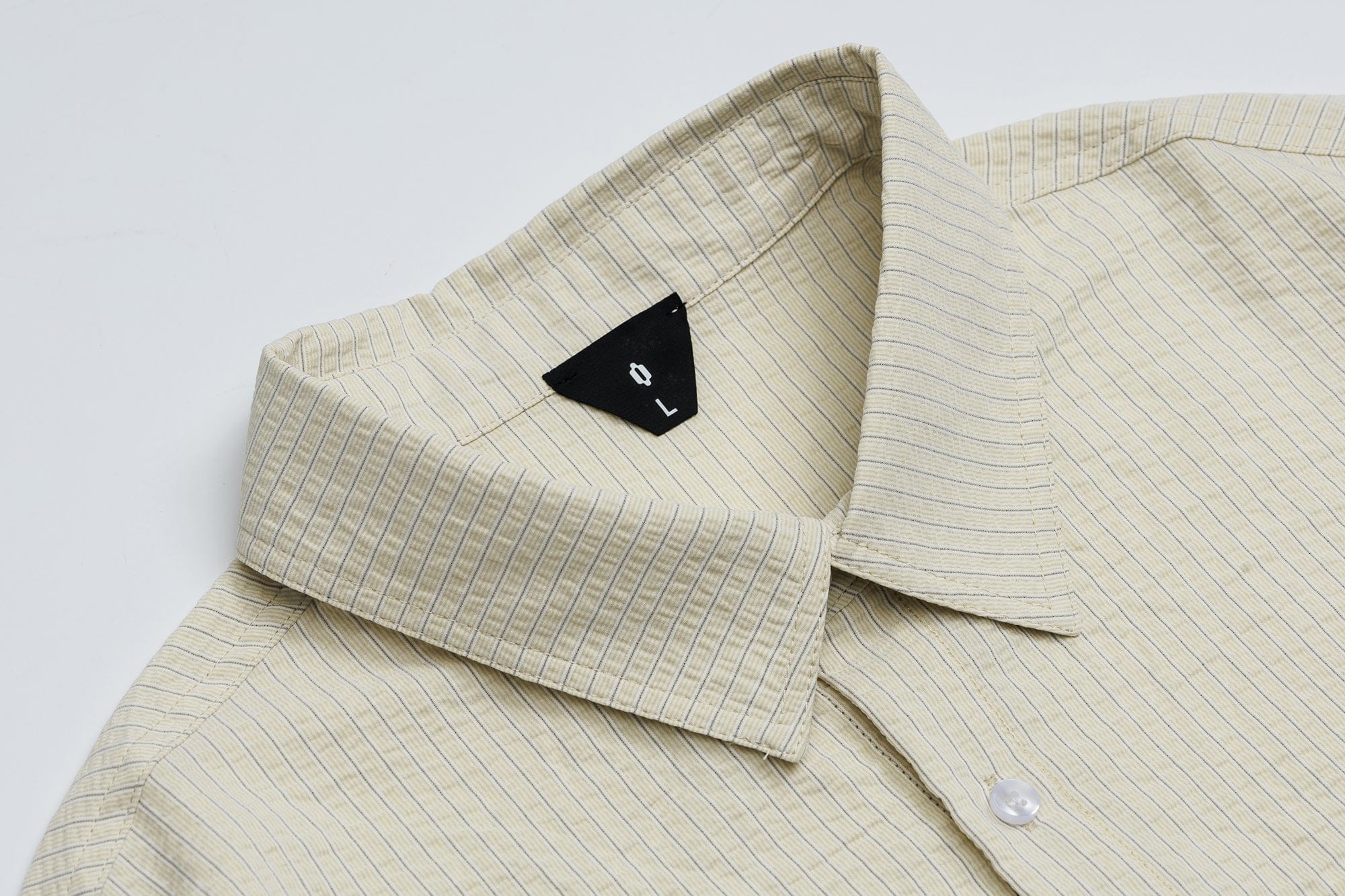 OVDY Striped Seersucker Half Shirt-Half shirt-S-Free Shipping Leatheretro