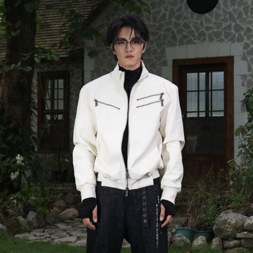 FLYERRER Thorned Eye Graphic Faux Leather Jacket-Jacket-S (Preorder)-Free Shipping Leatheretro