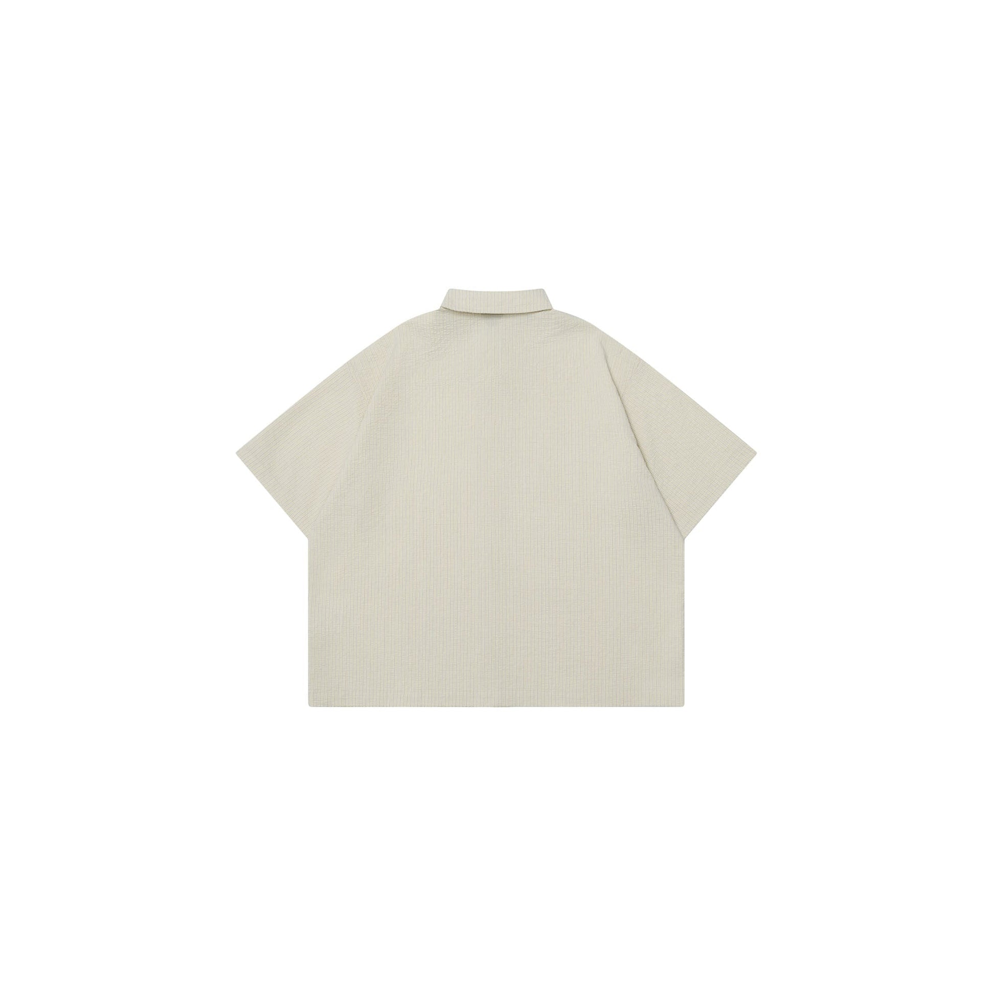 OVDY Striped Seersucker Half Shirt-Half shirt-S-Free Shipping Leatheretro