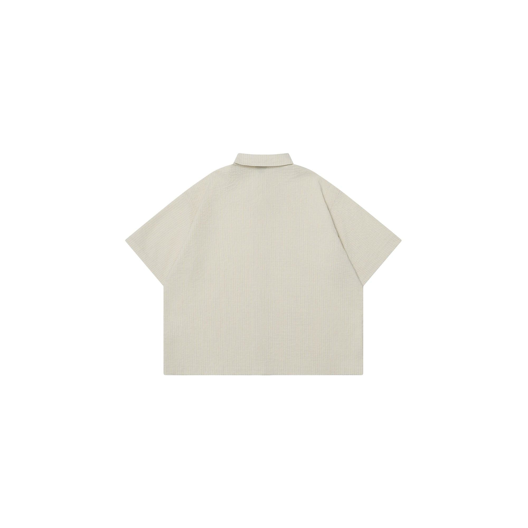 OVDY Striped Seersucker Half Shirt-Half shirt-S-Free Shipping Leatheretro