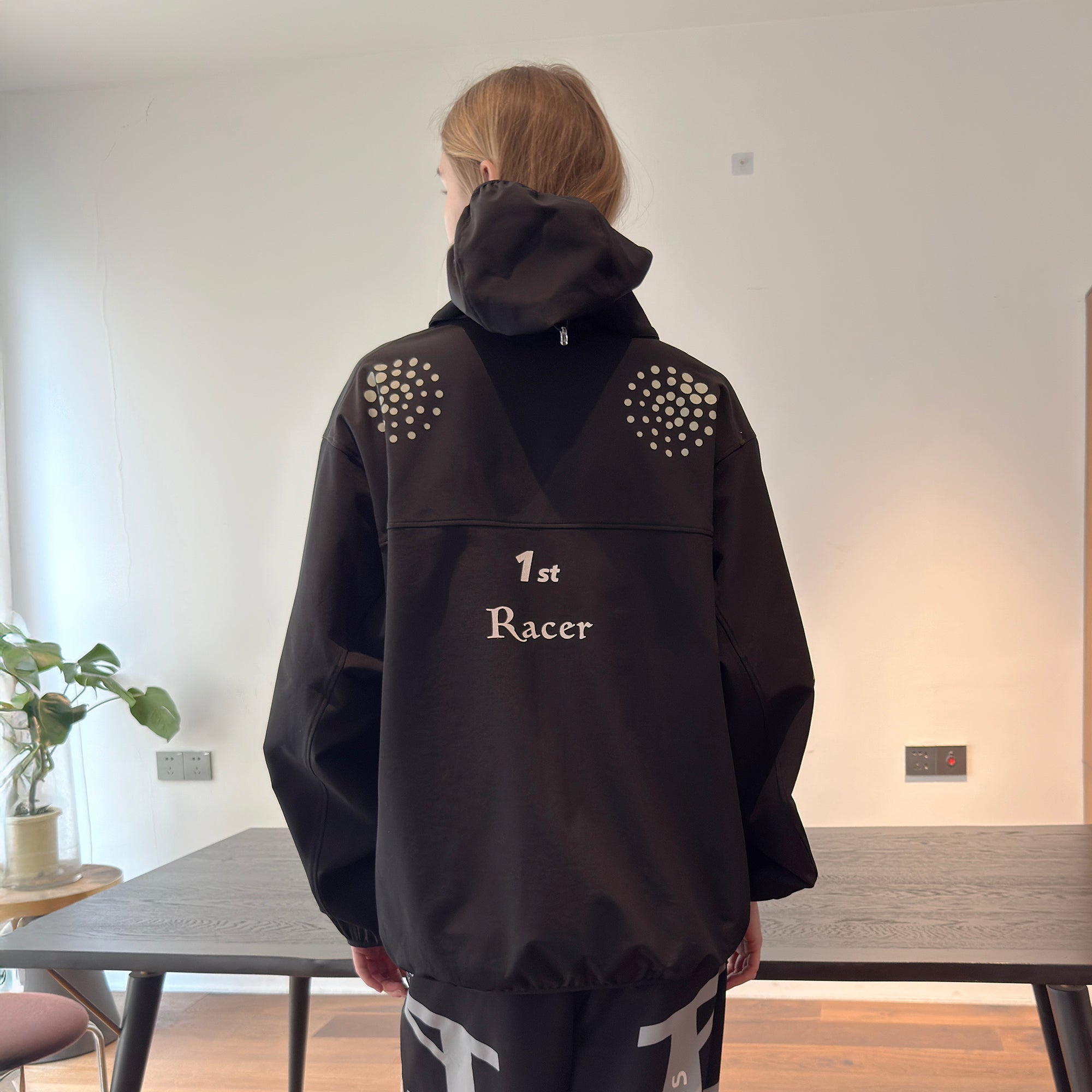 MIICHOUS 1st 3A Graphic Oversized Hooded Windbreaker-Jacket-S-Free Shipping Leatheretro