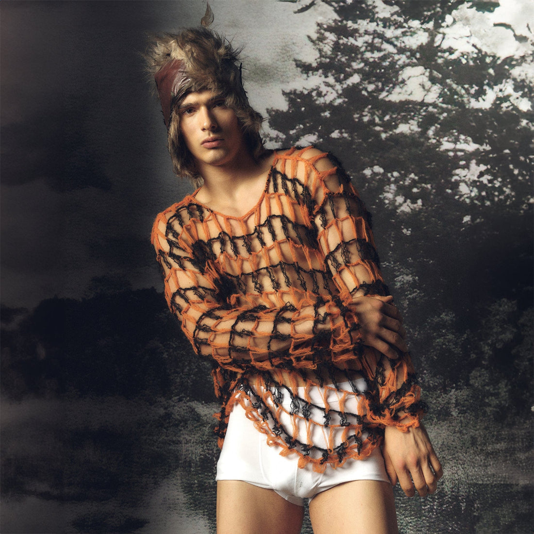 KADAKADA Hollow Mesh Handcrafted Sweater-Sweater-M-Free Shipping Leatheretro