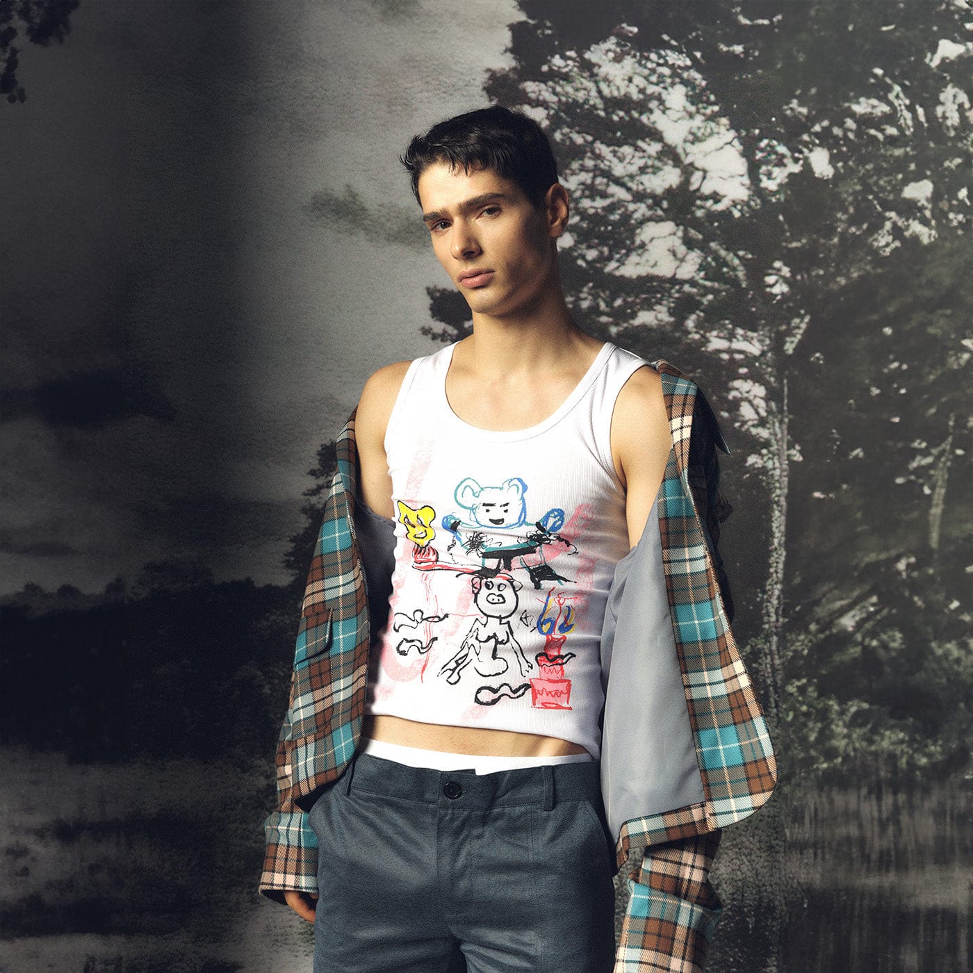 KADAKADA Doodle Graphics Tank Top-Tank Top-S-Free Shipping Leatheretro