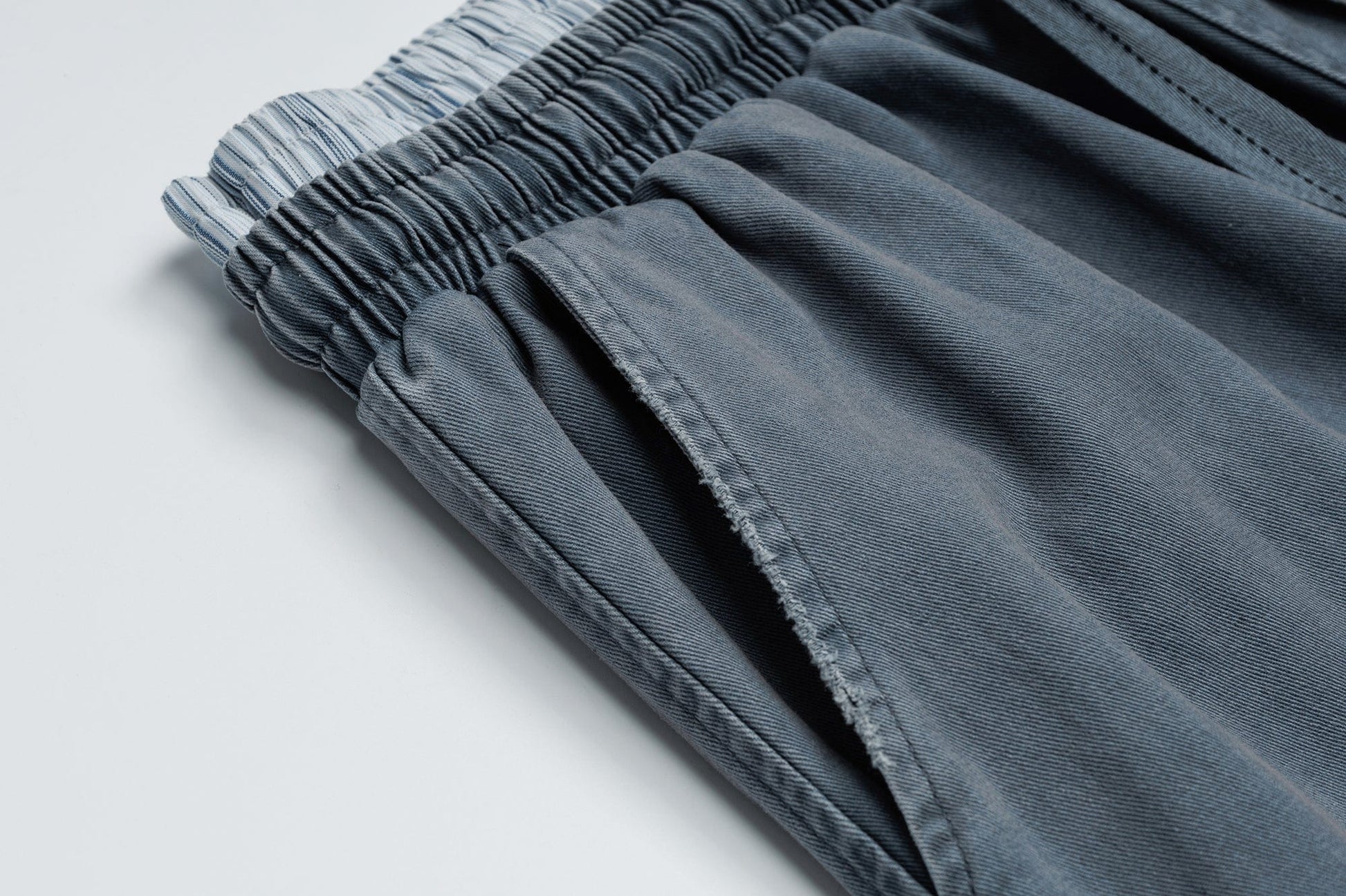 OVDY Layered-Waist Distressed Straight-Leg Pants-Pants-Blue-S-Free Shipping Leatheretro