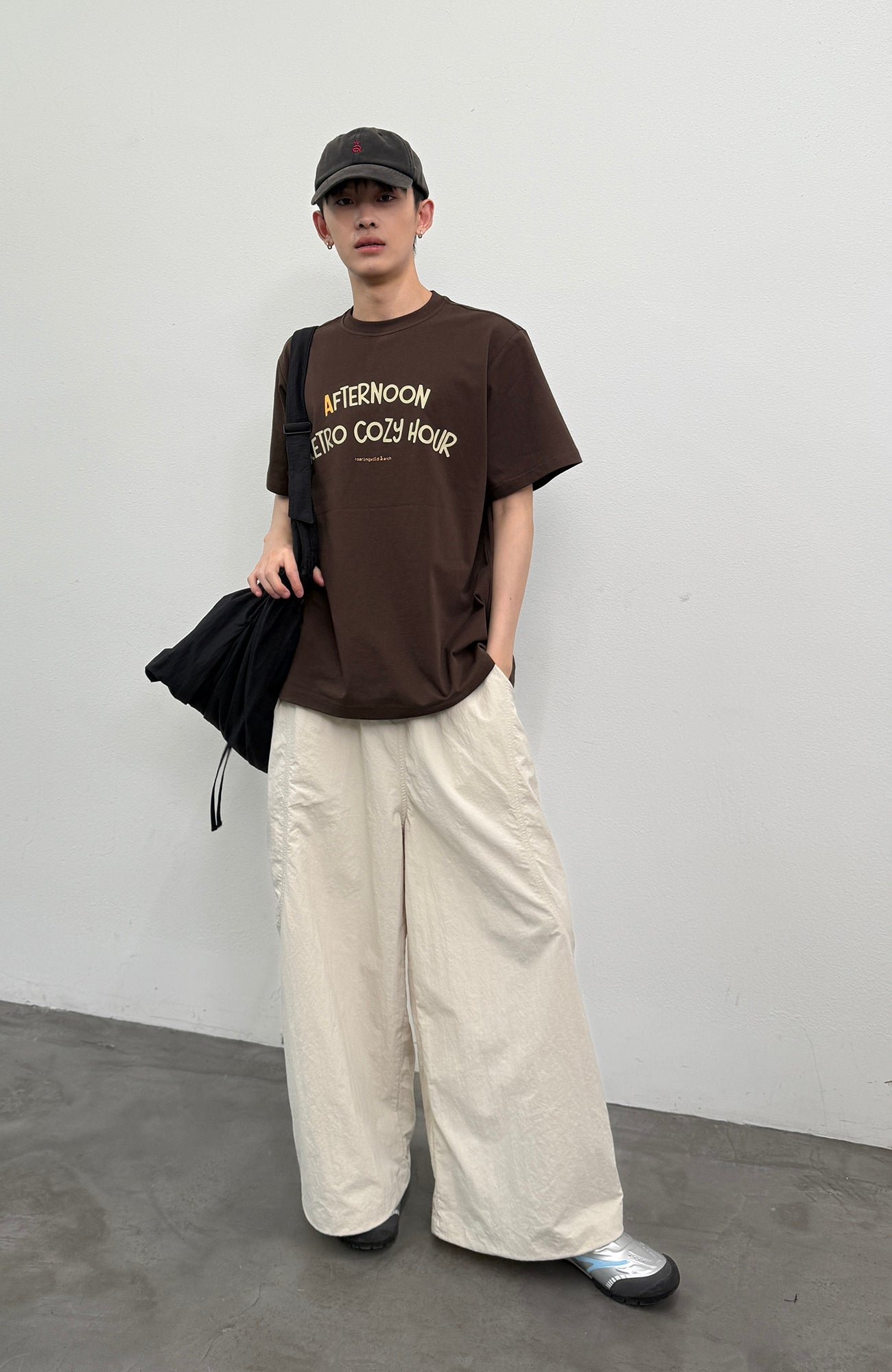 ROARINGWILD A ARCH Quick-Dry Wide-Leg Parachute Pants-Pants-XS-Green-Free Shipping Leatheretro