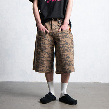 LEONSENSE Deconstructed Camo Cargo Shorts-Shorts-S-Free Shipping Leatheretro