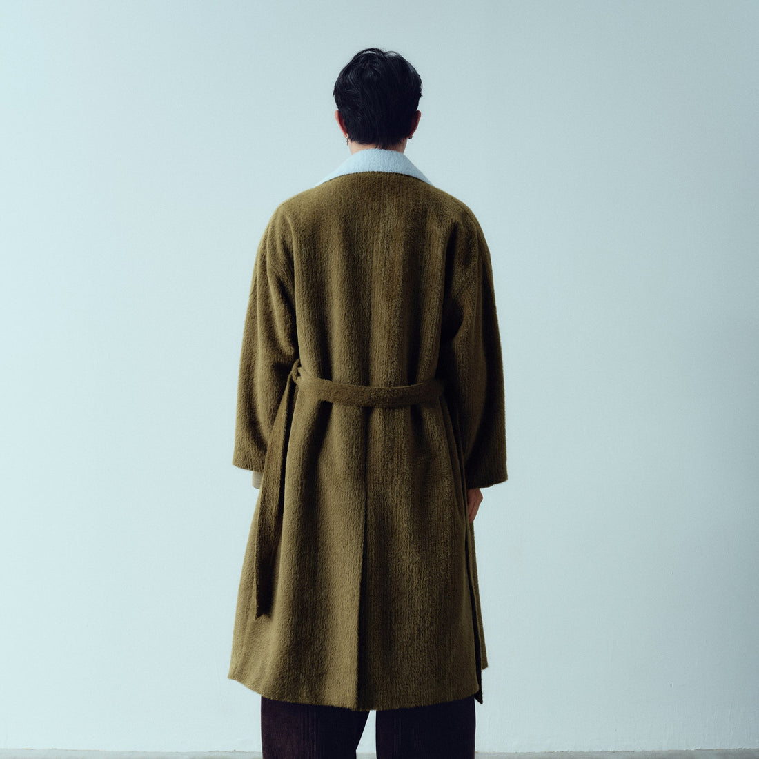 KADAKADA Double-Breasted Contrast Fuzzy Collar Overcoat-Jacket-M (Preorder)-Free Shipping Leatheretro