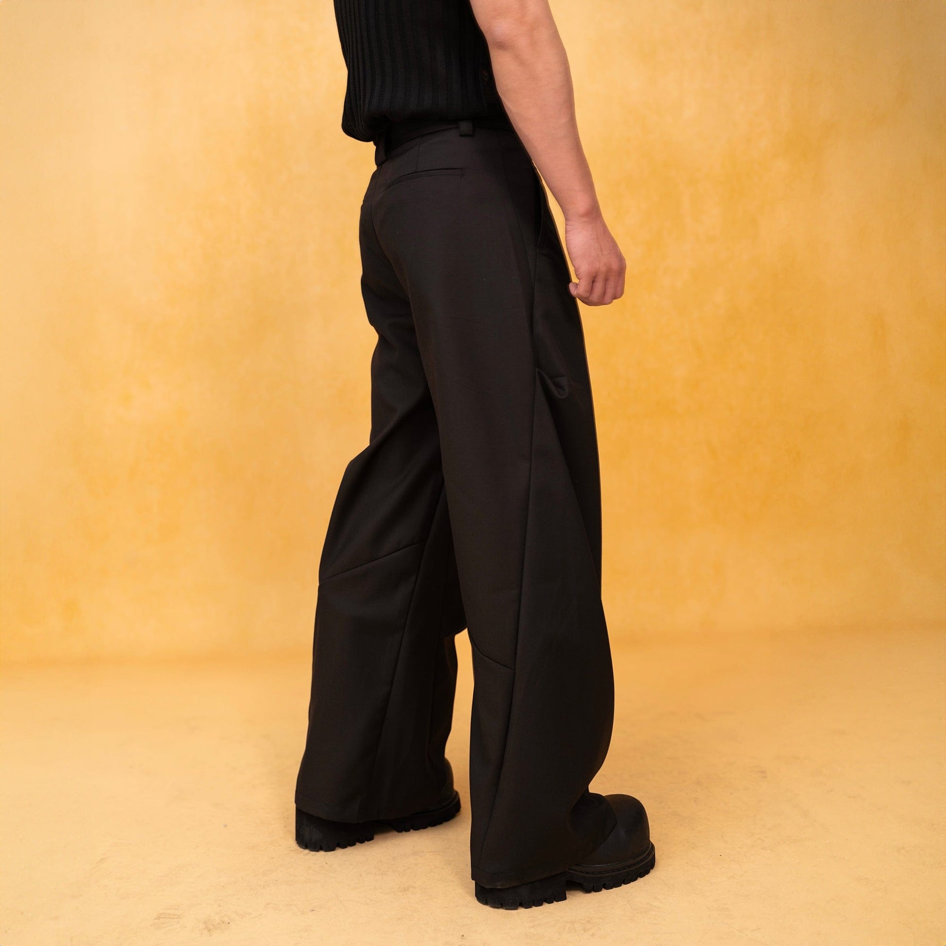 CLP Essential Spliced Crinkled Wide-Leg Trousers-Pants-S-Khaki-Free Shipping Leatheretro