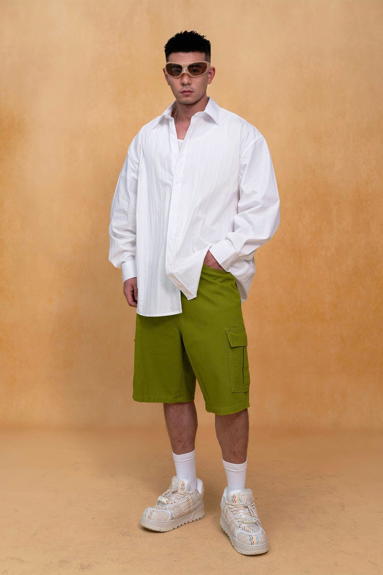 CLP Essential Crinkled Oversized Shirt-Shirt-S-Pink-Free Shipping Leatheretro