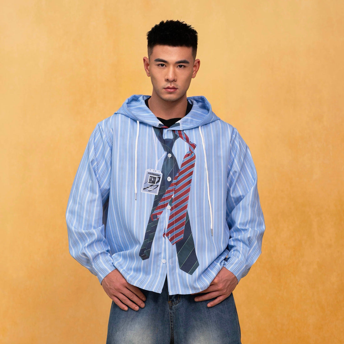 CLP Tie Graphic Striped Hooded Jacket-Jacket-M-Free Shipping Leatheretro