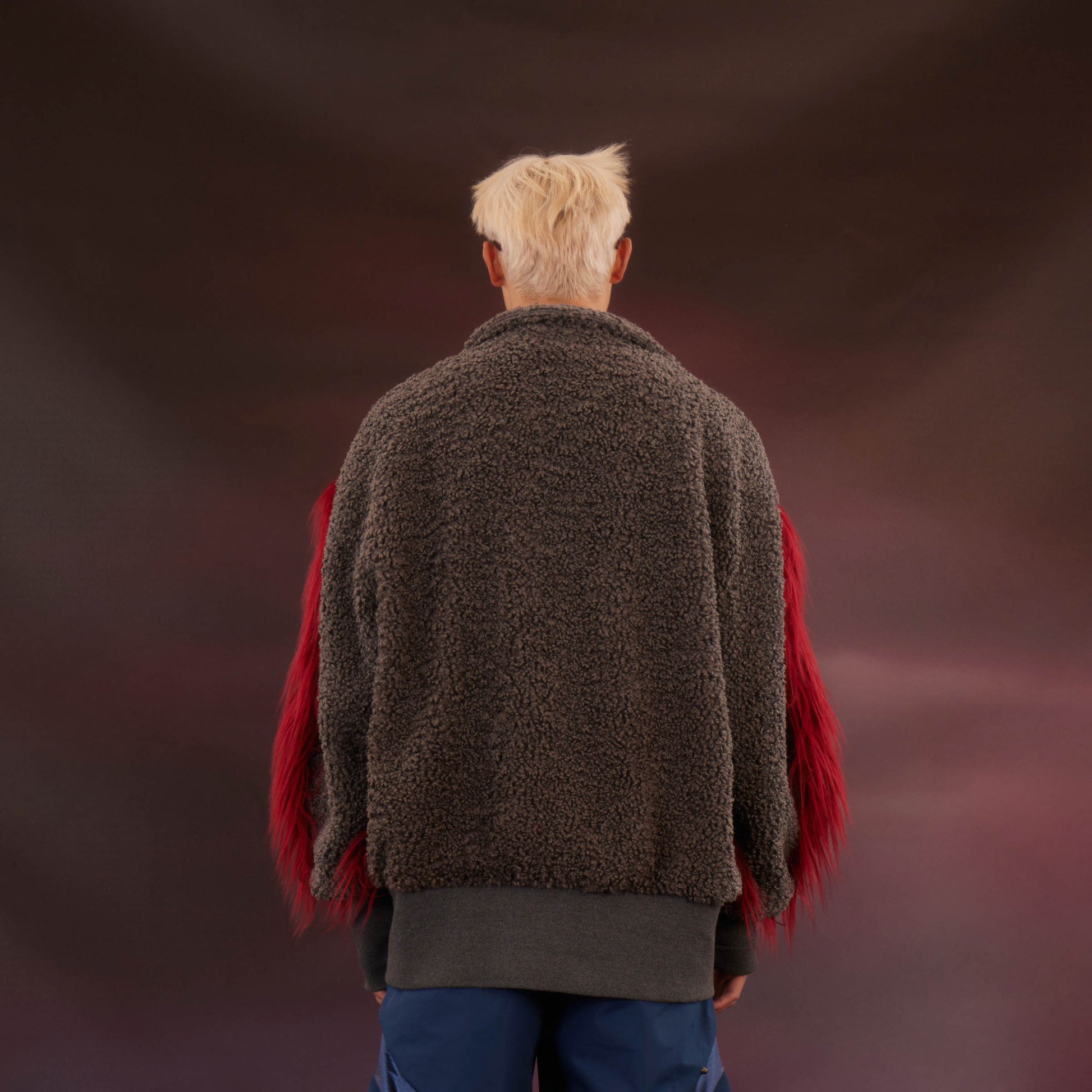 KADAKADA Faux Fur Spliced Oversized Fleece Jacket-Jacket-M-Free Shipping Leatheretro