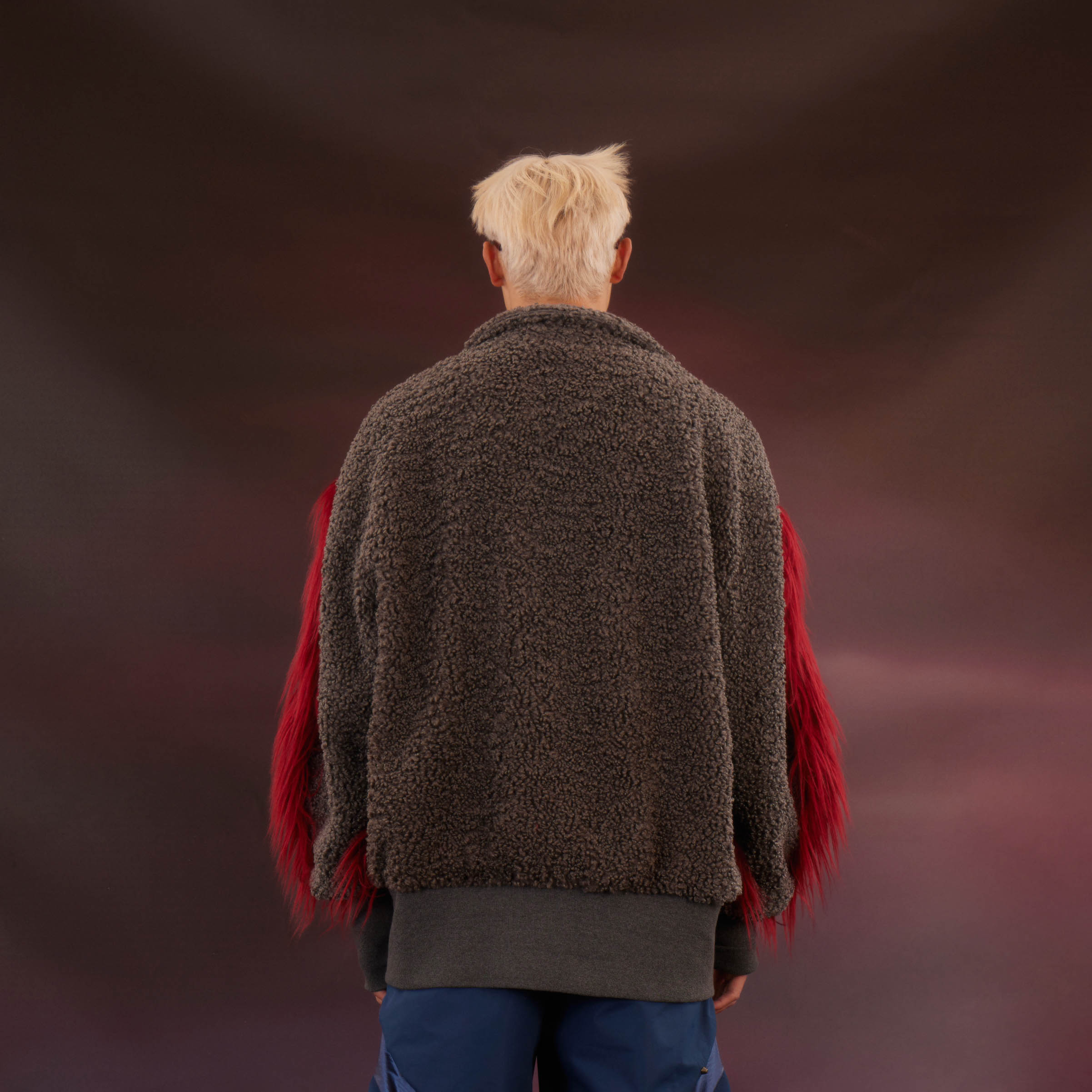 KADAKADA Faux Fur Spliced Oversized Fleece Jacket-Jacket-M-Free Shipping Leatheretro