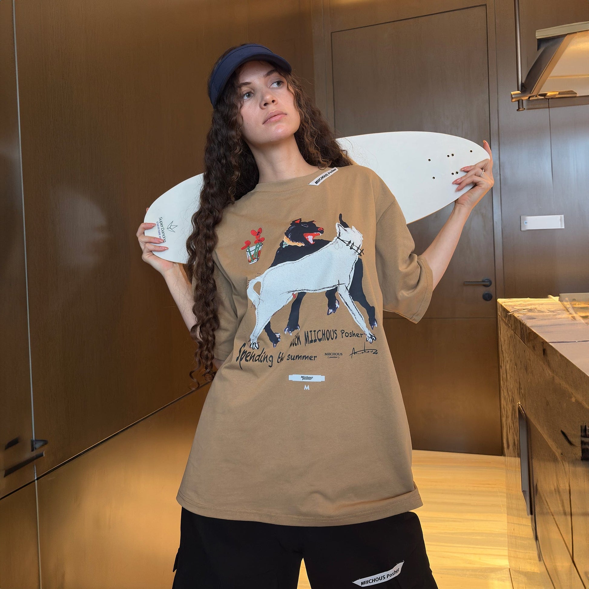 MIICHOUS Dancing Dogs Graphic T-Shirt-T Shirt-S-Free Shipping Leatheretro