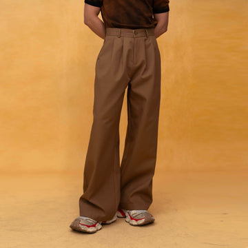 CLP Retro Pleated Wide-Leg Trousers-Pants-S-Free Shipping Leatheretro