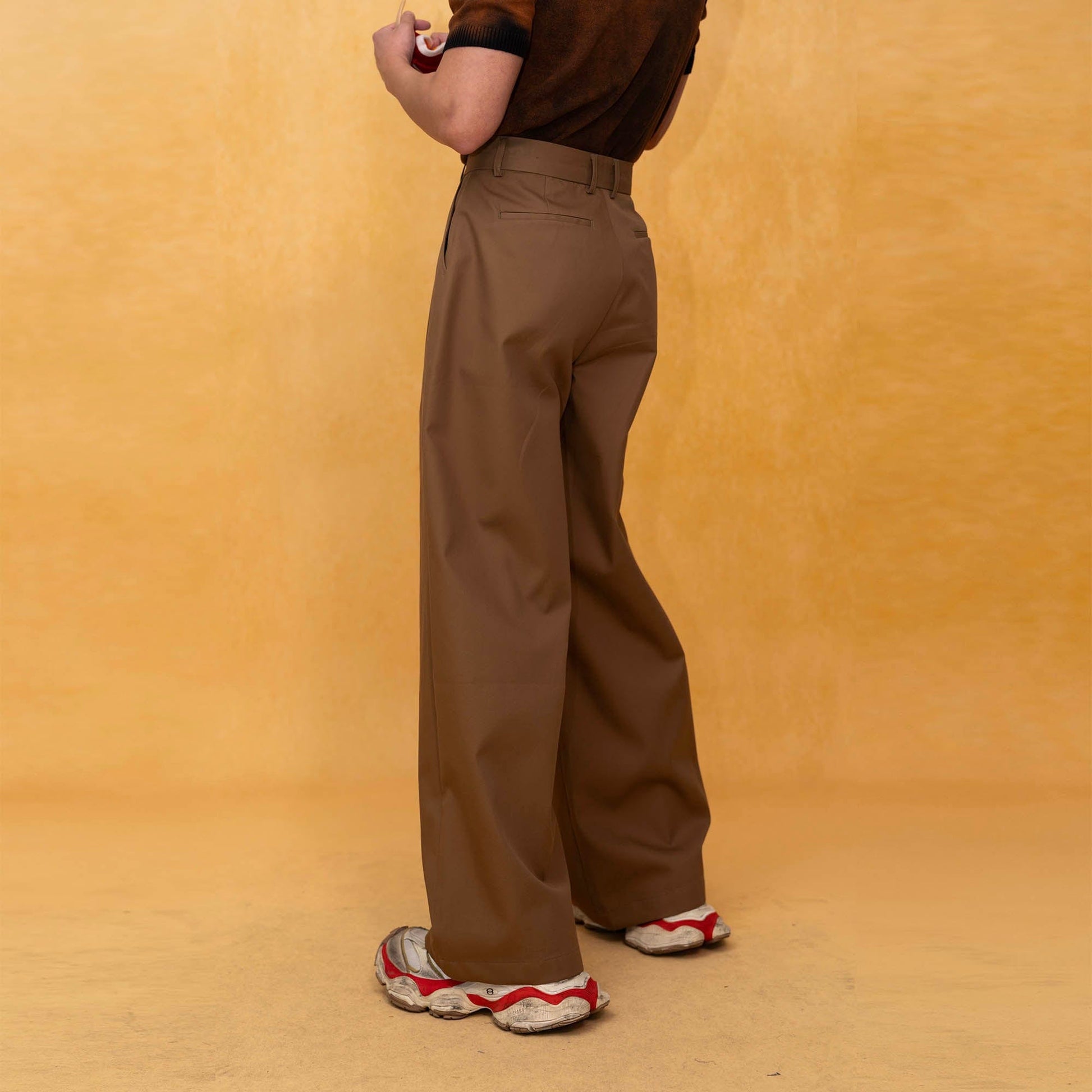 CLP Retro Pleated Wide-Leg Trousers-Pants-S-Free Shipping Leatheretro