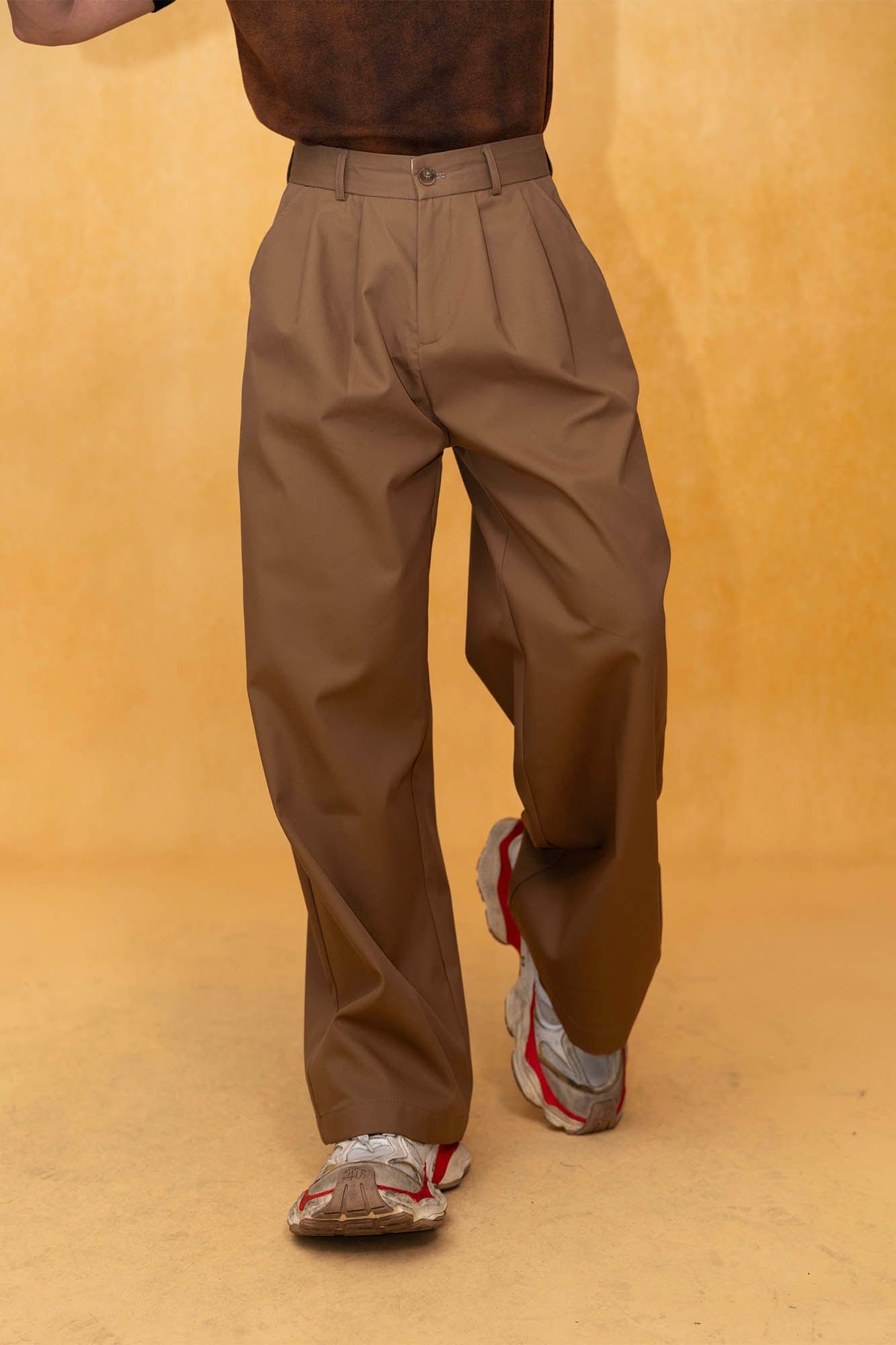 CLP Retro Pleated Wide-Leg Trousers-Pants-S-Free Shipping Leatheretro