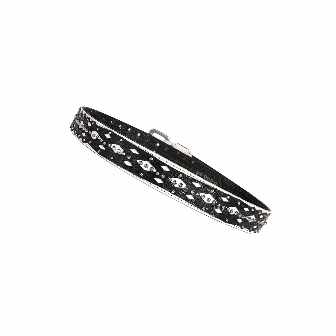 DND4DES Geometric Chain Studded Leather Belt-Belt-One Size-Free Shipping Leatheretro