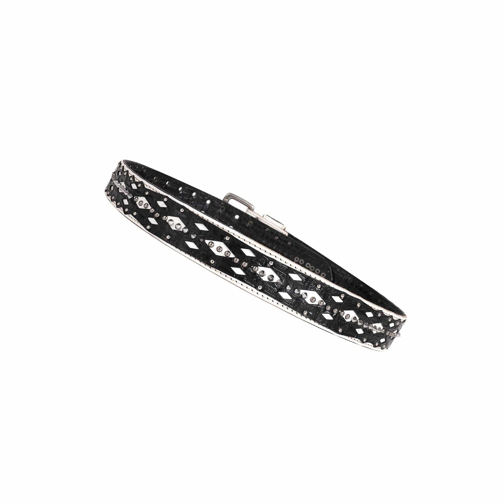 DND4DES Geometric Chain Studded Leather Belt-Belt-One Size-Free Shipping Leatheretro