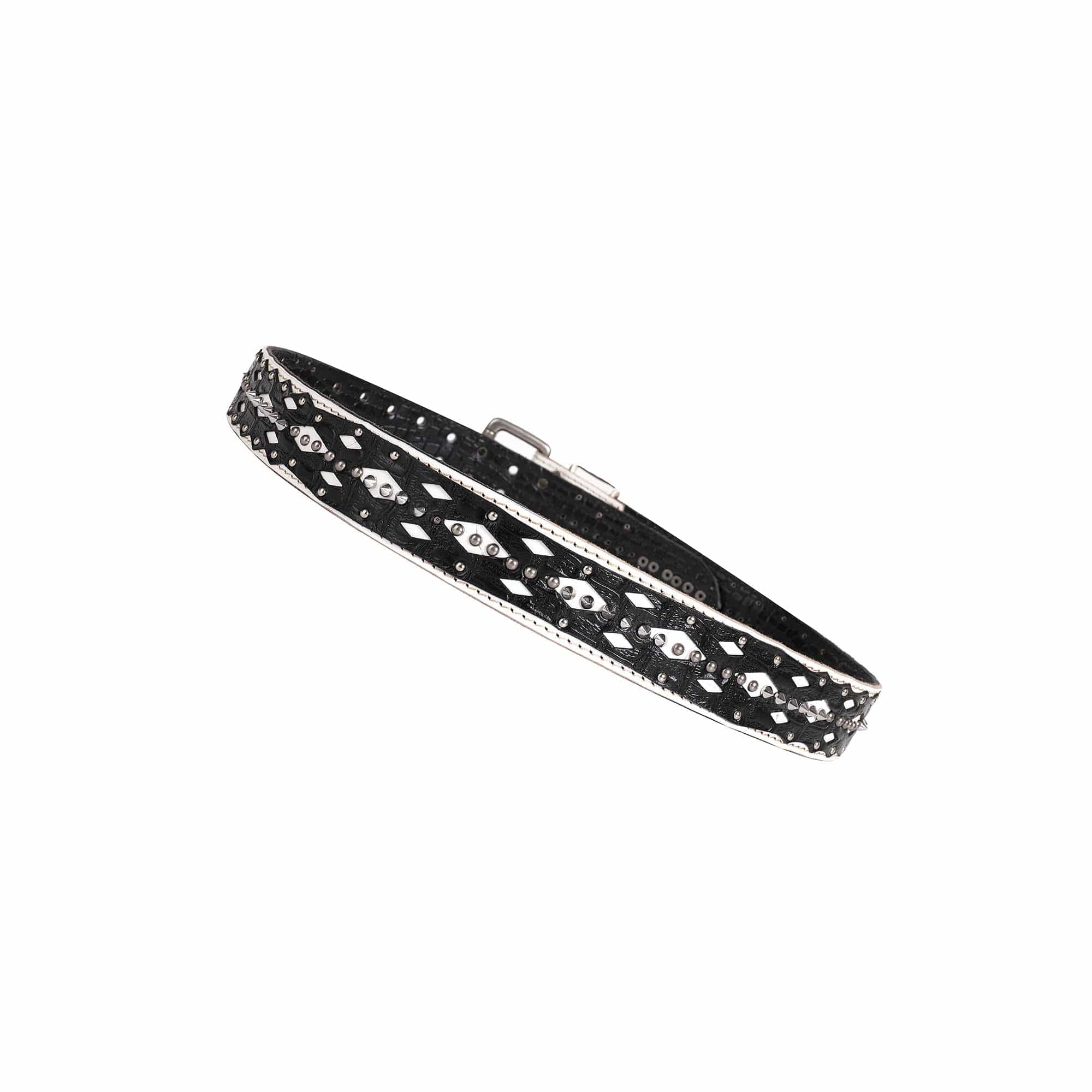 DND4DES Geometric Chain Studded Leather Belt-Belt-One Size-Free Shipping Leatheretro