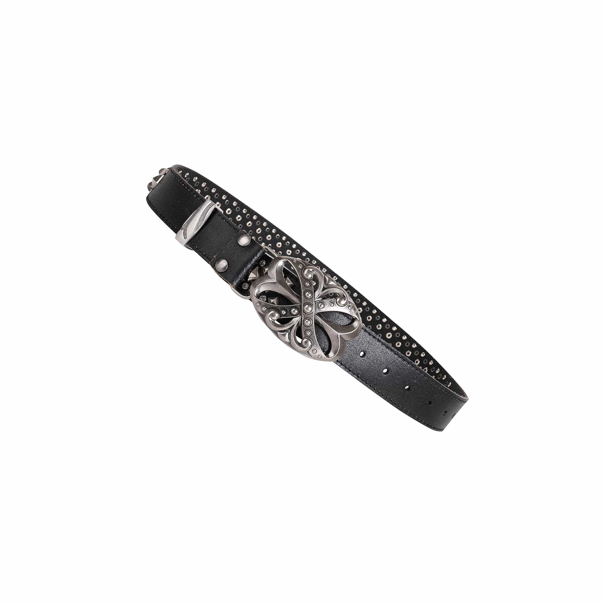 DND4DES Studded Rhinestone Carved Buckle Leather Belt-Belt-One Size-Black-Free Shipping Leatheretro