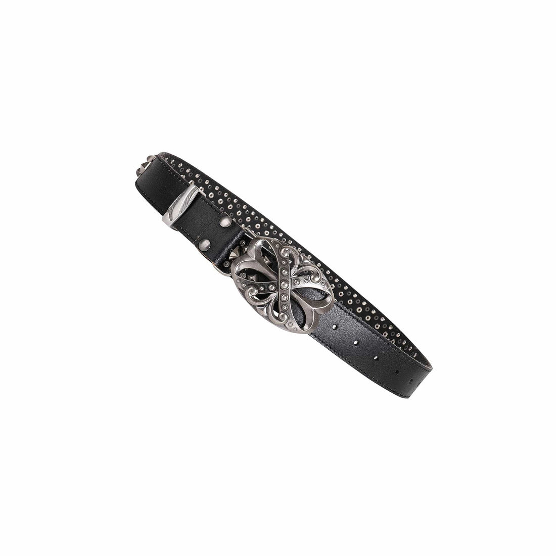 DND4DES Studded Rhinestone Carved Buckle Leather Belt-Belt-One Size-Black-Free Shipping Leatheretro