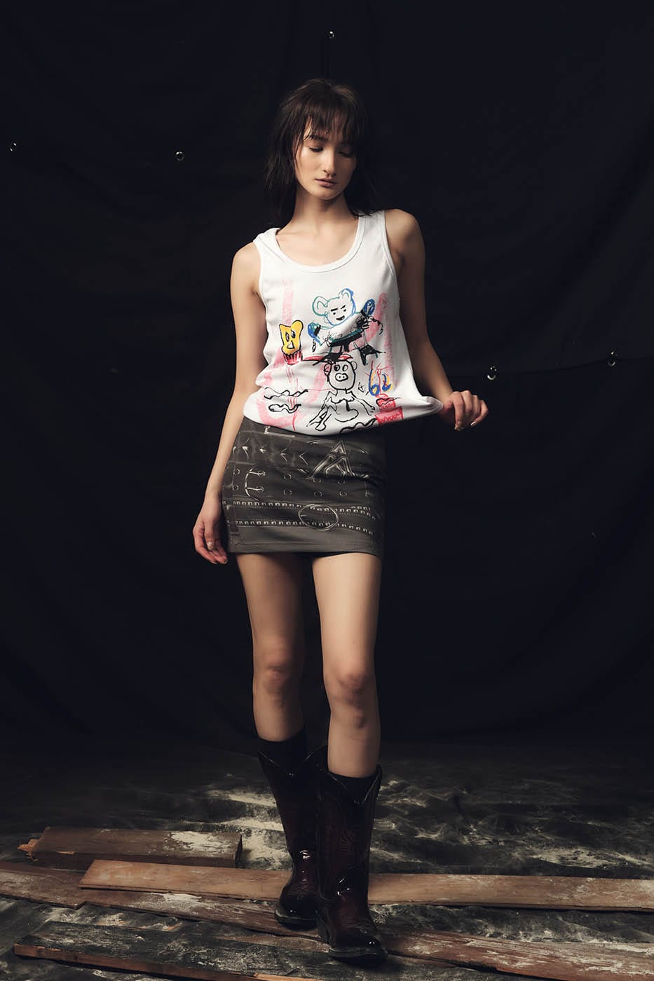 KADAKADA Doodle Graphics Tank Top-Tank Top-S-Free Shipping Leatheretro