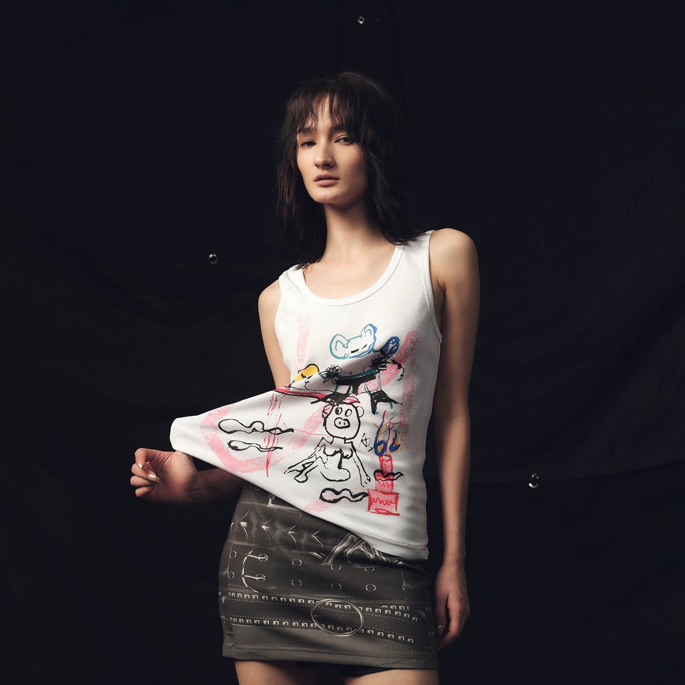 KADAKADA Doodle Graphics Tank Top-Tank Top-S-Free Shipping Leatheretro