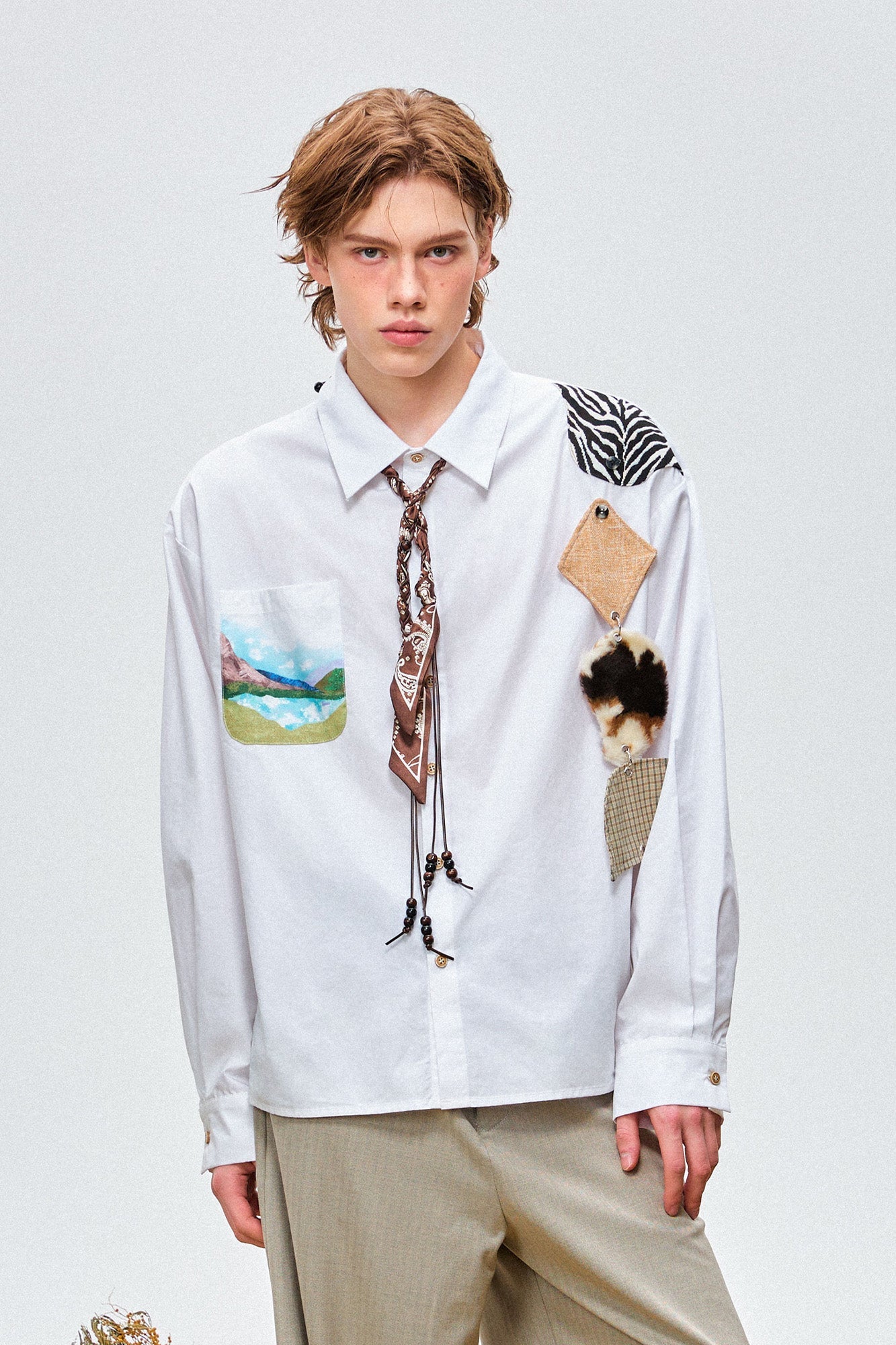 OIPWORD Detachable Patchwork Long-Sleeve Shirt-Shirt-S-Free Shipping Leatheretro