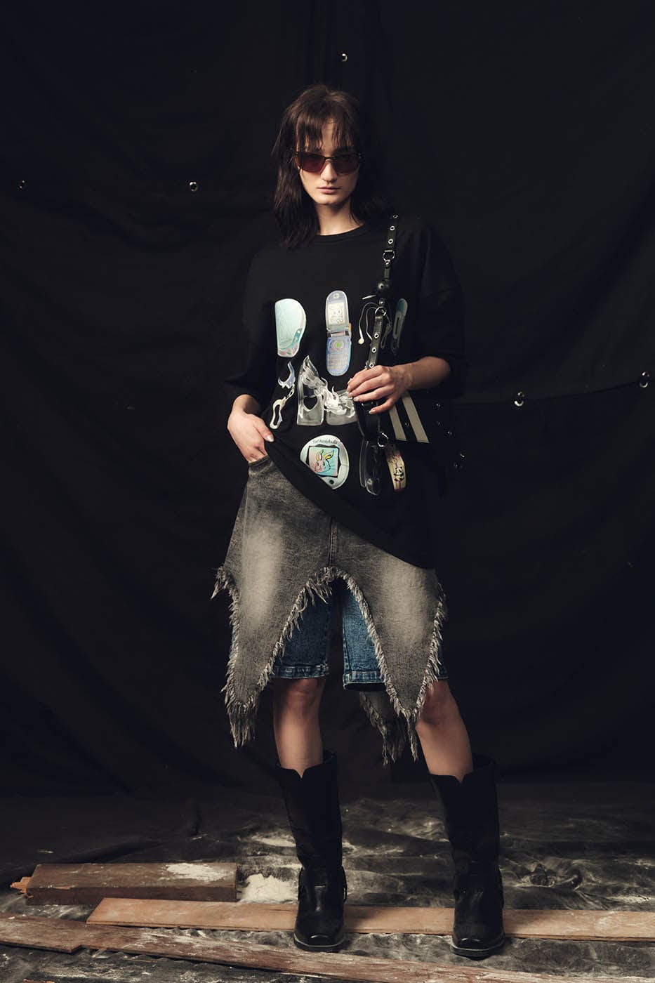 KADAKADA Washed Double-Layer Raw-Edge Shorts-Shorts-S-28"-Free Shipping Leatheretro