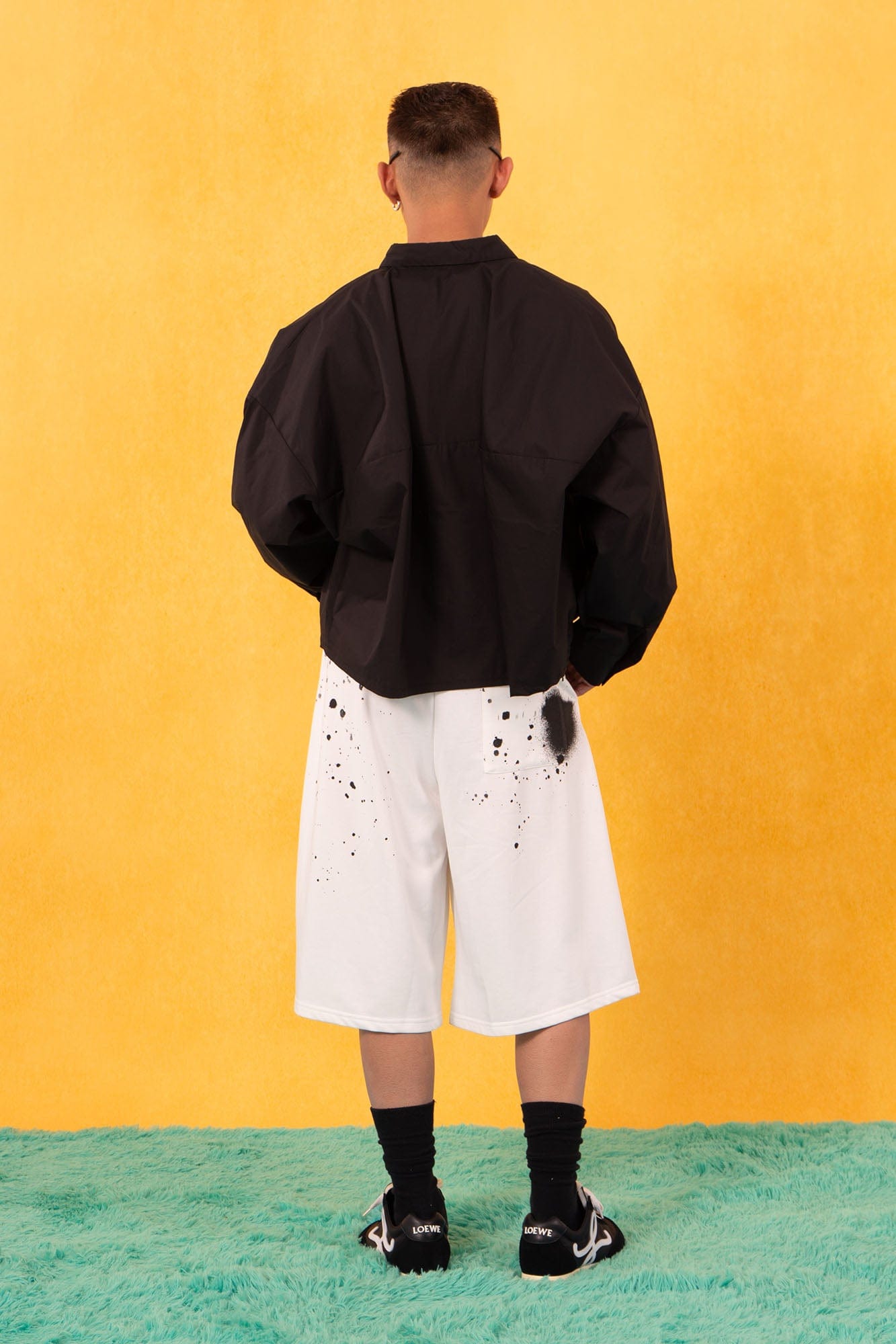 CLP Cropped Drawcord Hem Panel Shirt-Shirt-M-White-Free Shipping Leatheretro