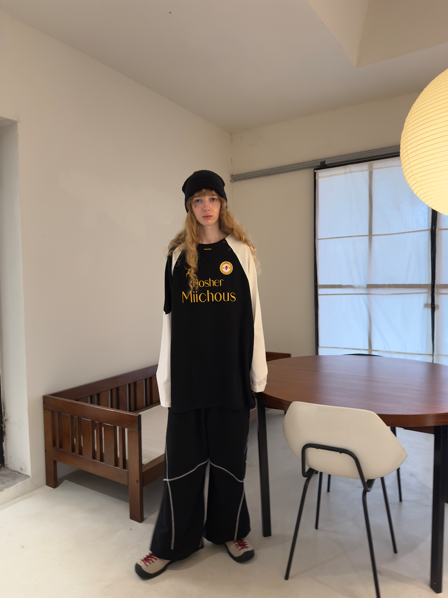 MIICHOUS Snap Contrast Quick-Dry Long-Sleeve Tee-L/S Tee-S (Preorder)-Brown-Free Shipping Leatheretro