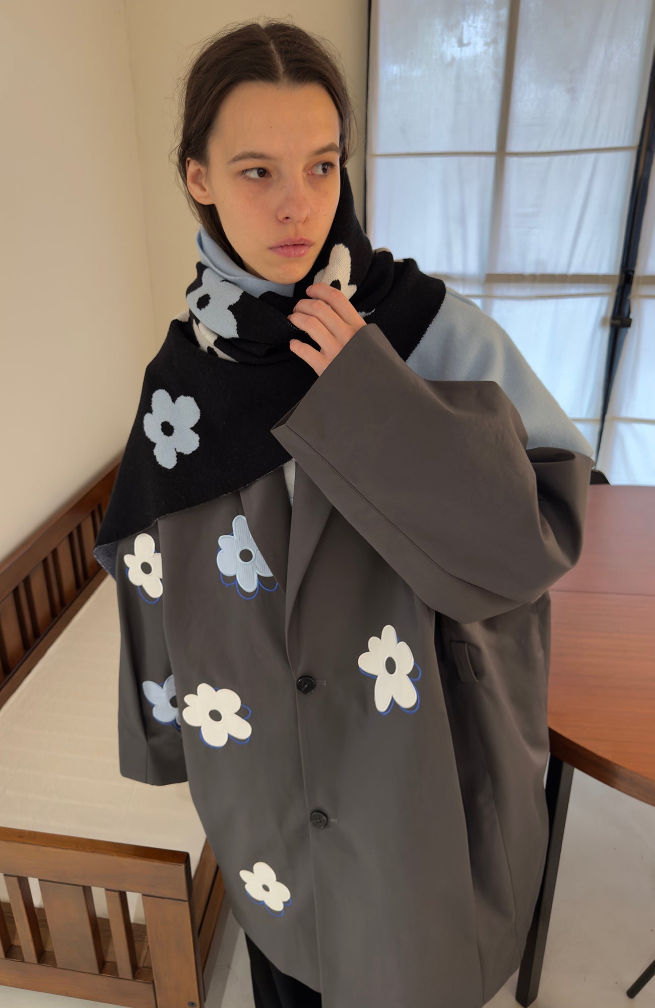 MIICHOUS Floral Paneled Detachable Liner Coat-Jacket-S-Khaki-Free Shipping Leatheretro