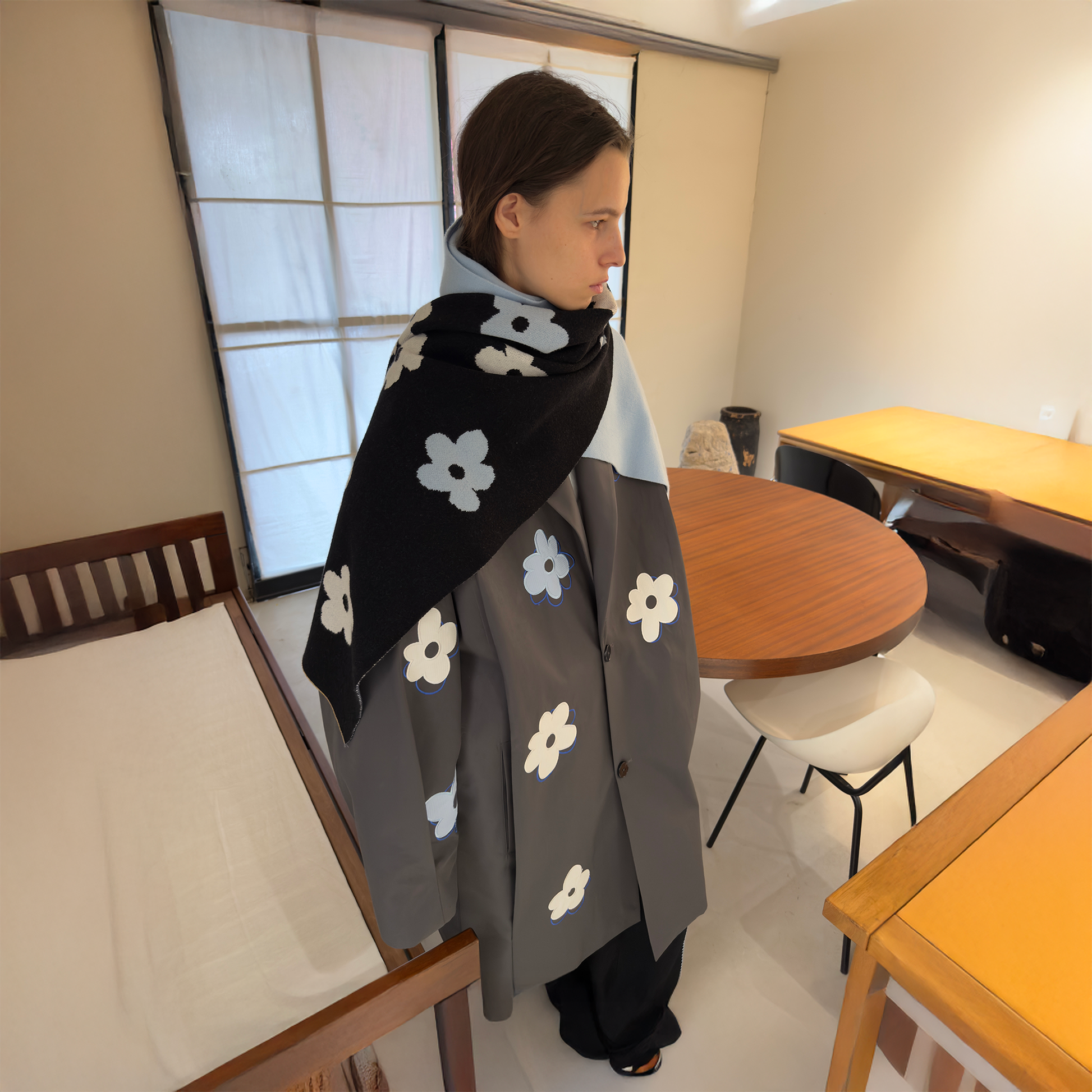 MIICHOUS Floral Paneled Detachable Liner Coat-Jacket-S-Khaki-Free Shipping Leatheretro