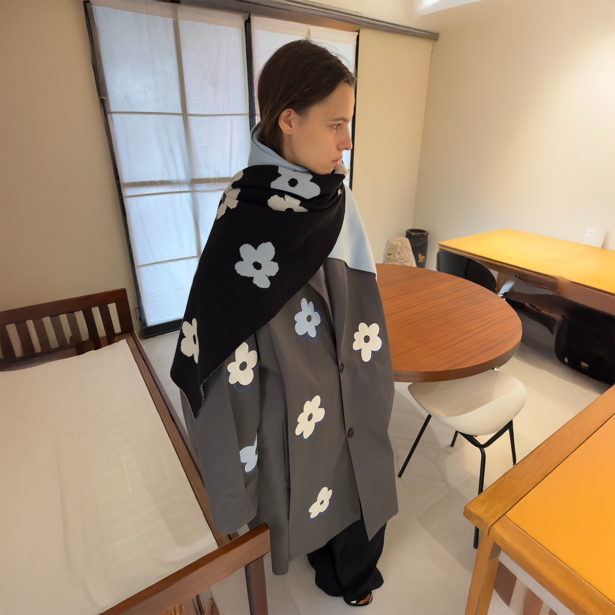 MIICHOUS Floral Paneled Detachable Liner Coat-Jacket-S-Khaki-Free Shipping Leatheretro