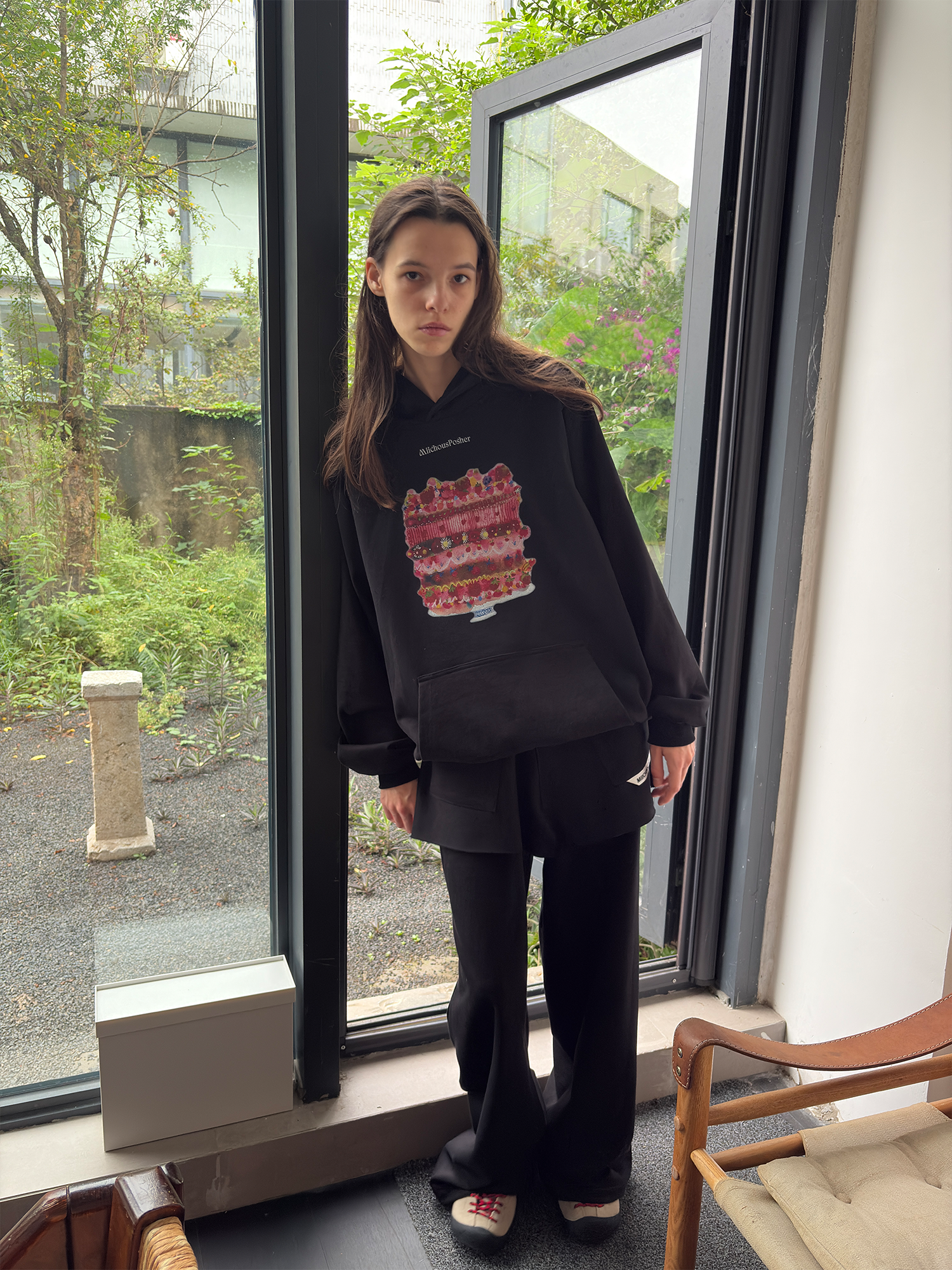 MIICHOUS Cake Graphic Oversized Hoodie-Sweatshirt-S-White-Free Shipping Leatheretro