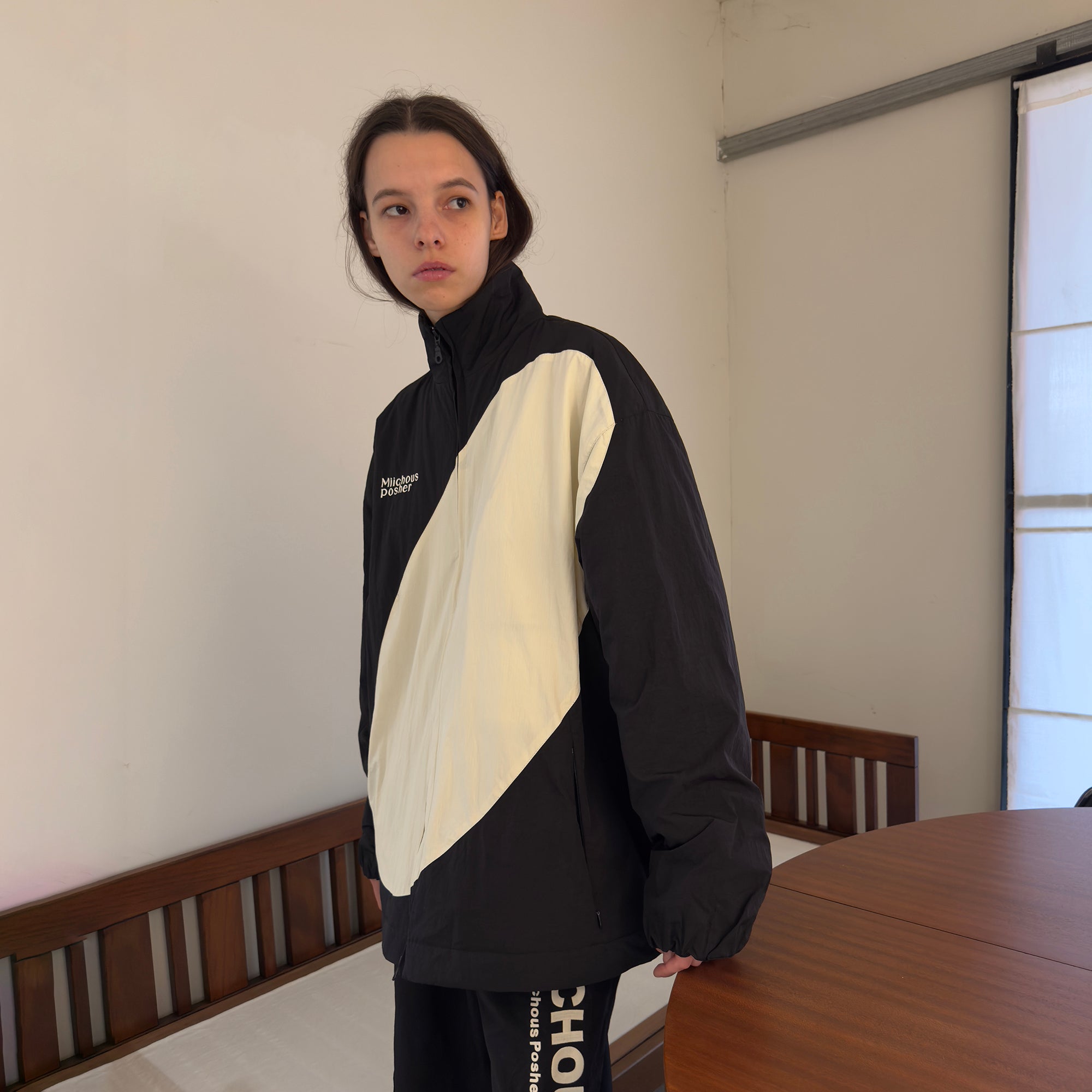 MIICHOUS Contrast Curved Paneled Padded Jacket-Jacket-S-Black-Free Shipping Leatheretro
