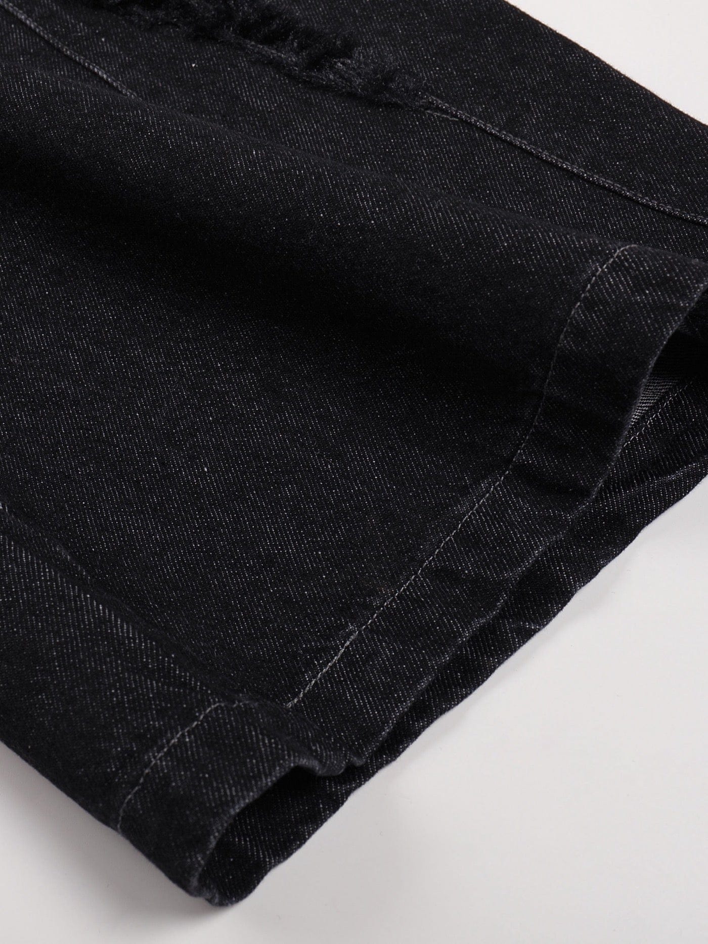 DND4DES Raw-Edge Faux Fur Spliced Jeans-Jeans-S-Free Shipping Leatheretro