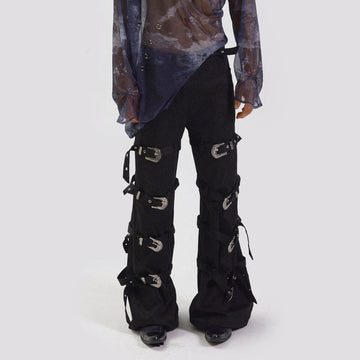 KADAKADA Buckled Bondage Pants-Pants-S - 31"-Free Shipping Leatheretro