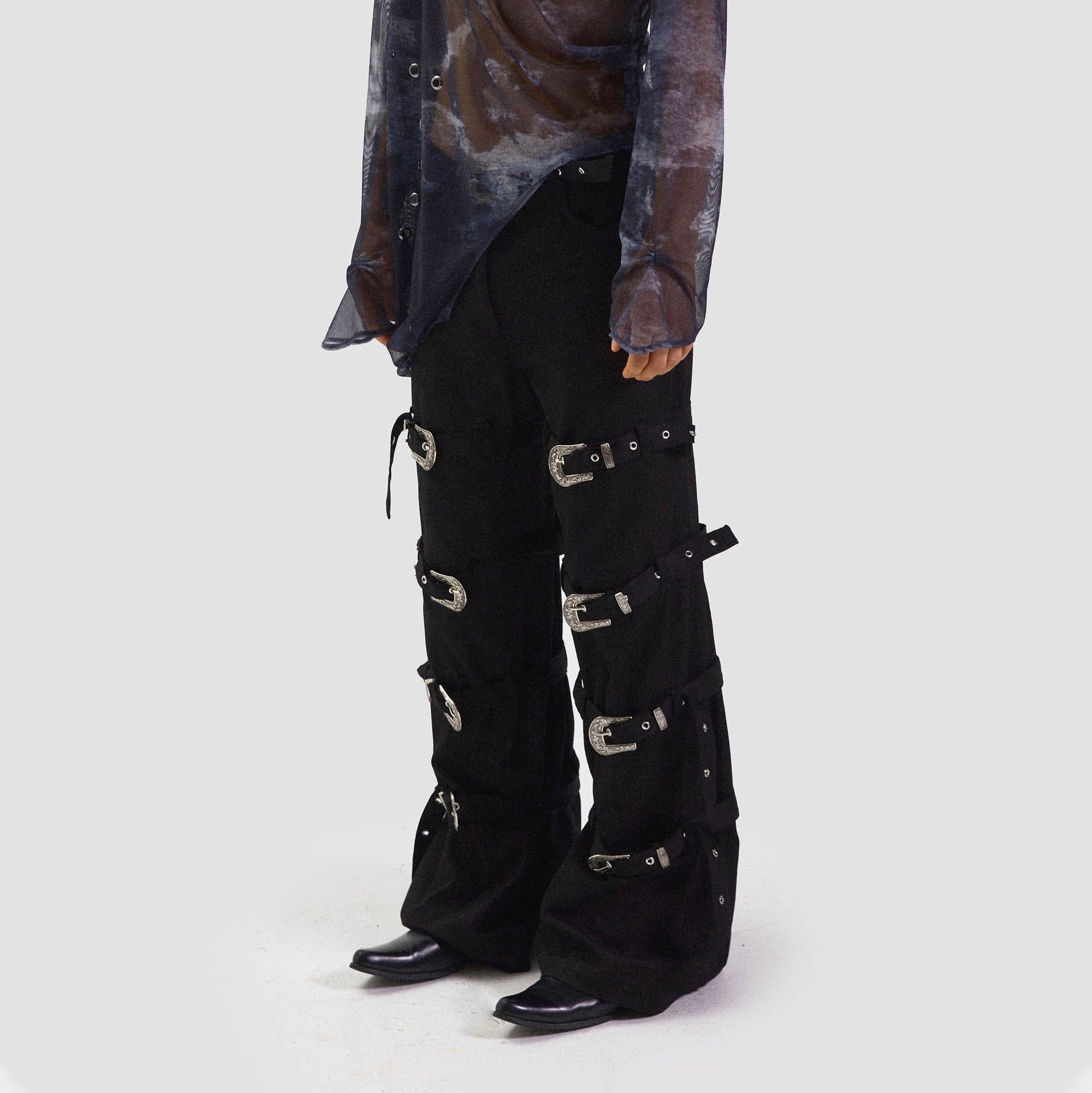 KADAKADA Buckled Bondage Pants-Pants-S - 31"-Free Shipping Leatheretro