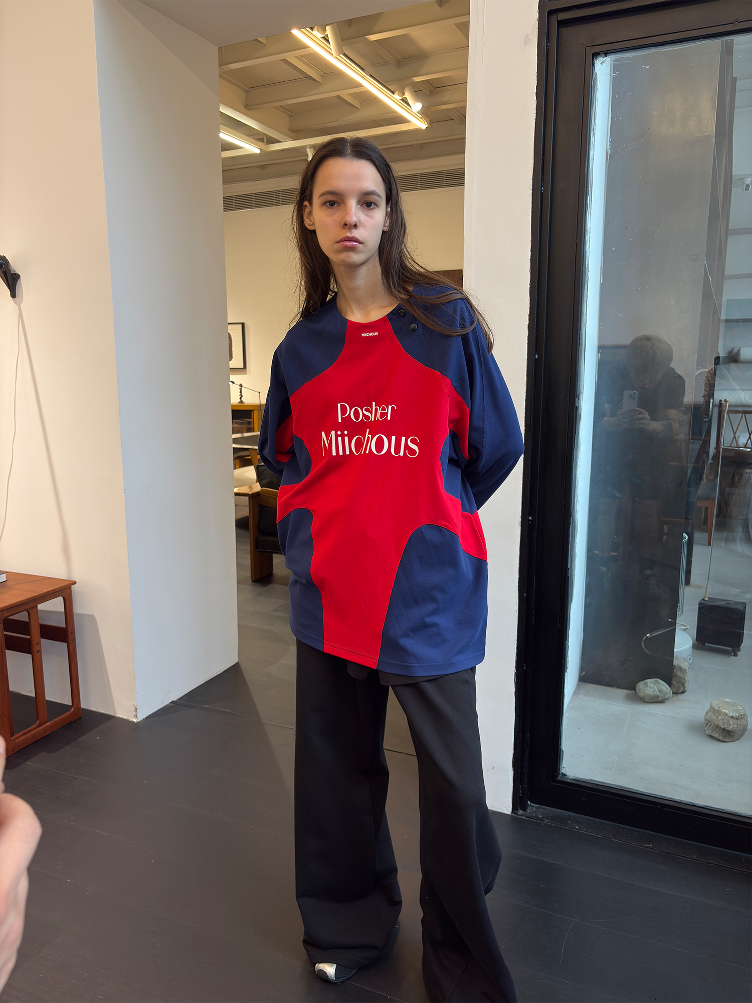 MIICHOUS Contrast Raglan Graphic Long-Sleeve Tee-L/S Tee-S-Red-Free Shipping Leatheretro