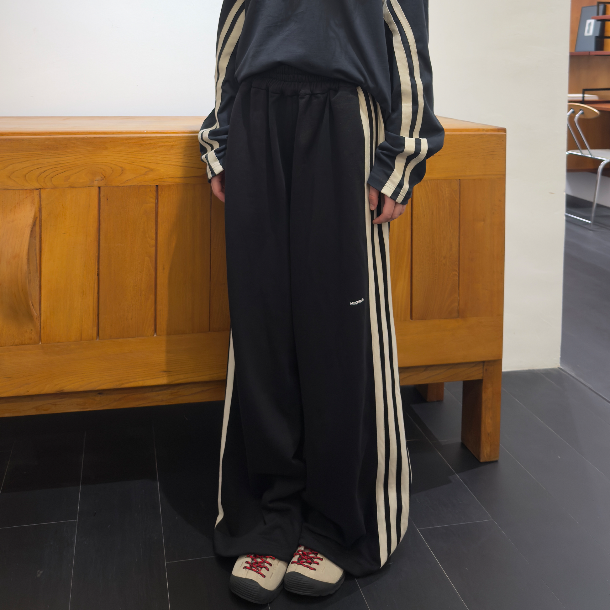 MIICHOUS Essential Stripe Wide-Leg Pants-Pants-S-Free Shipping Leatheretro