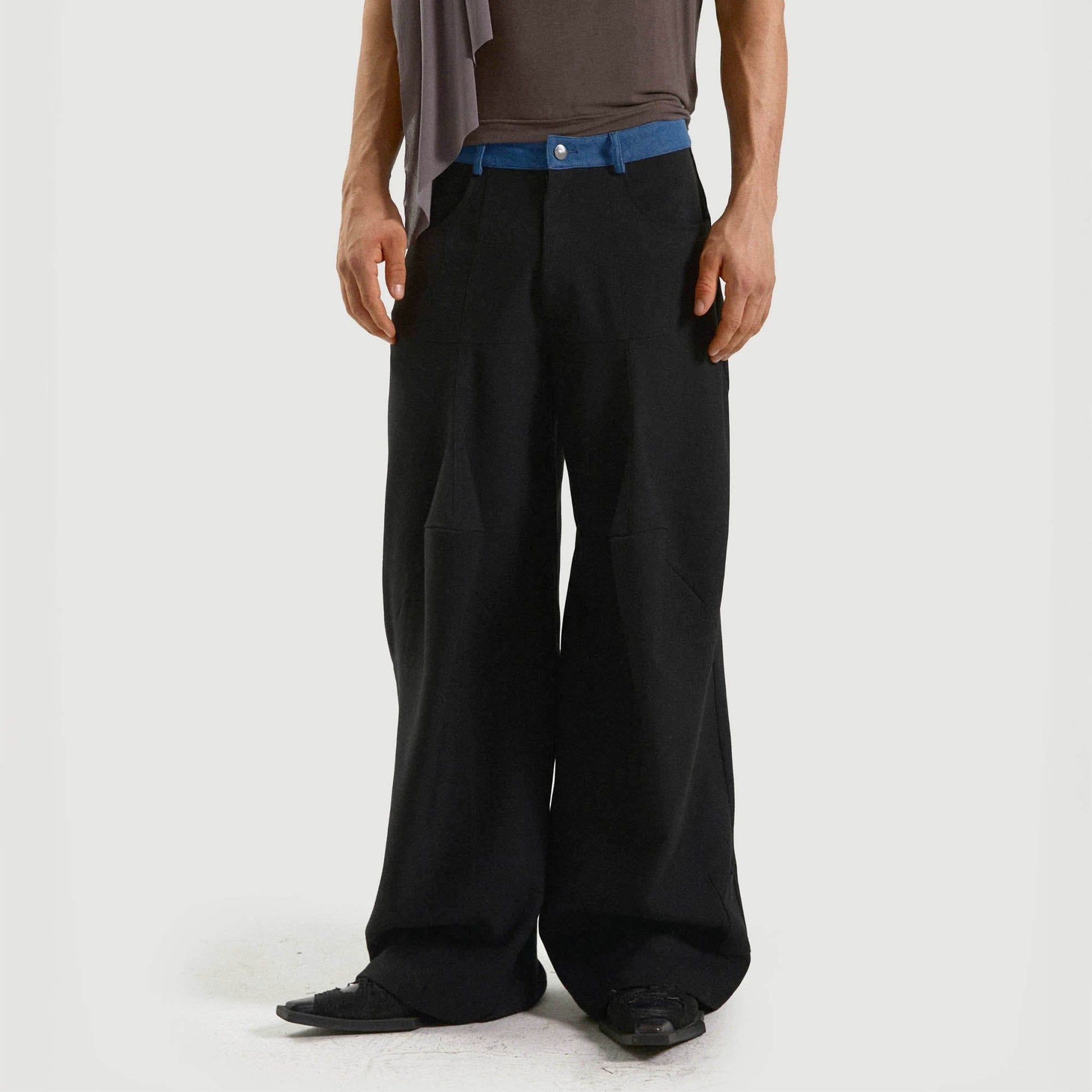 KADAKADA Spliced Oversized Suit Pants-Pants-S-Free Shipping Leatheretro