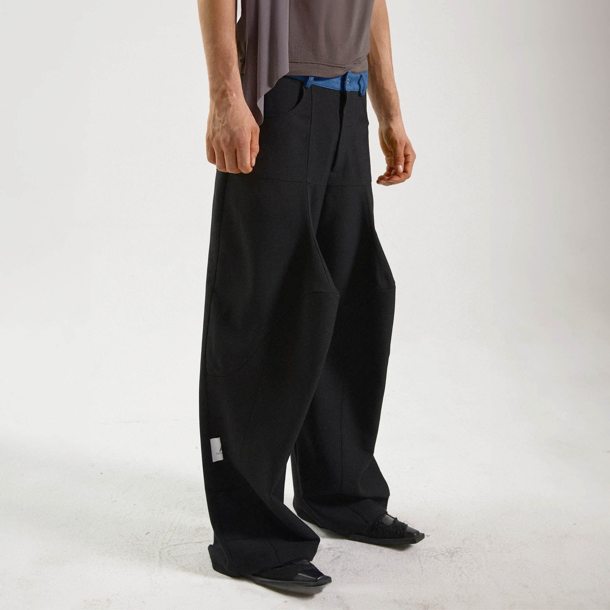 KADAKADA Spliced Oversized Suit Pants-Pants-S-Free Shipping Leatheretro