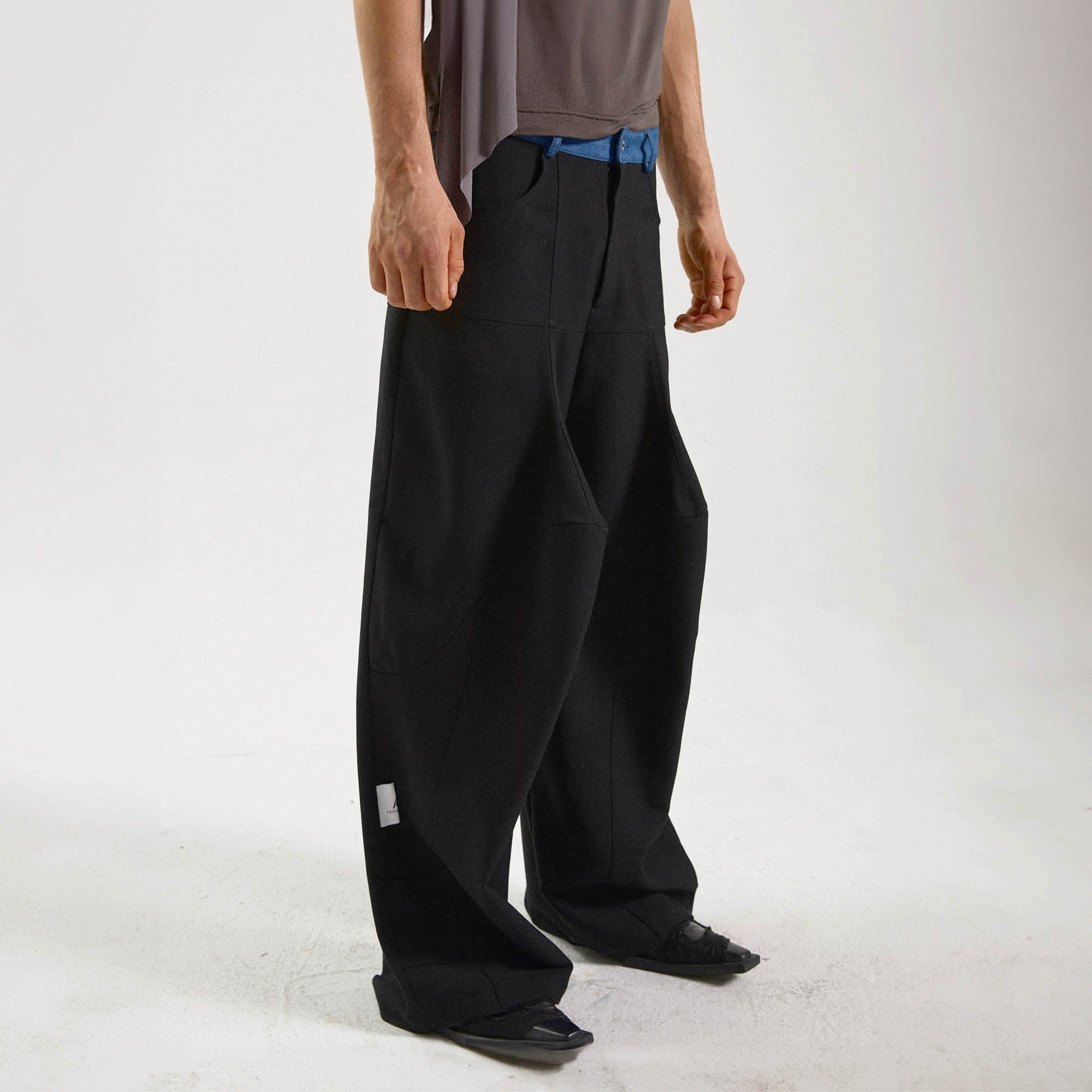 KADAKADA Spliced Oversized Suit Pants-Pants-S-Free Shipping Leatheretro